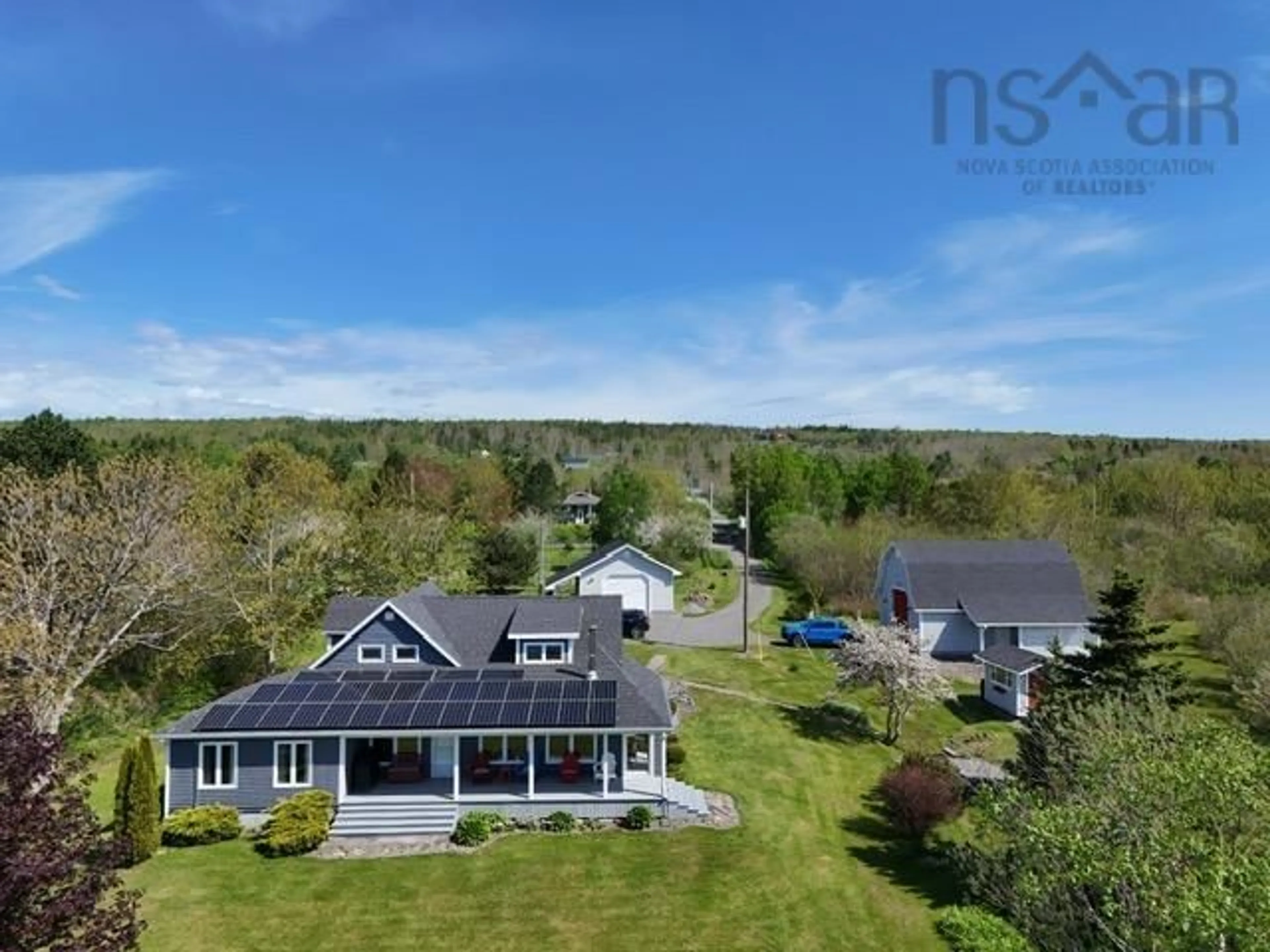 A pic from outside/outdoor area/front of a property/back of a property/a pic from drone, water/lake/river/ocean view for 68 D Hutchison Rd, Baddeck Inlet Nova Scotia B0E 1B0