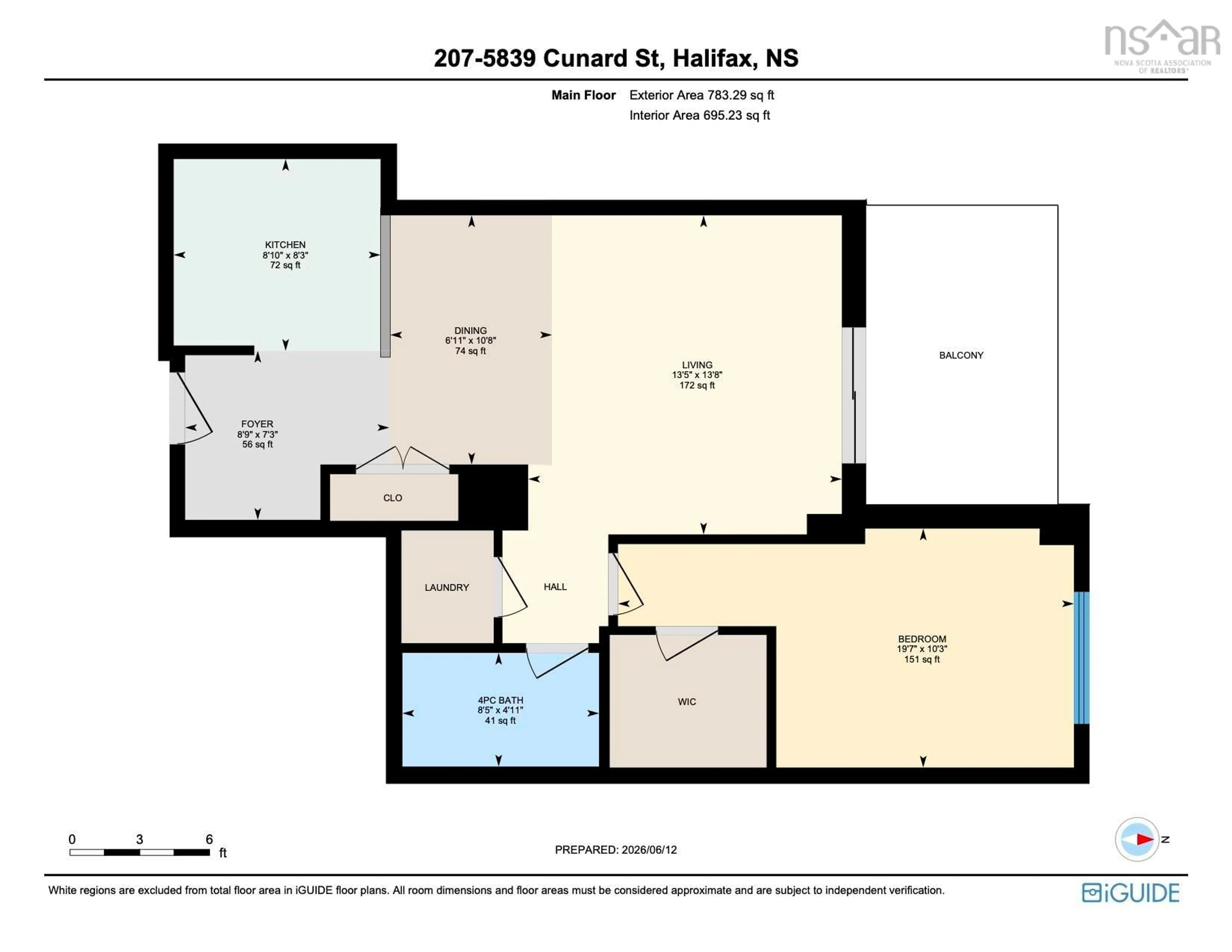 Floor plan for 5839 Cunard St #207, Halifax Nova Scotia B3K 0B9