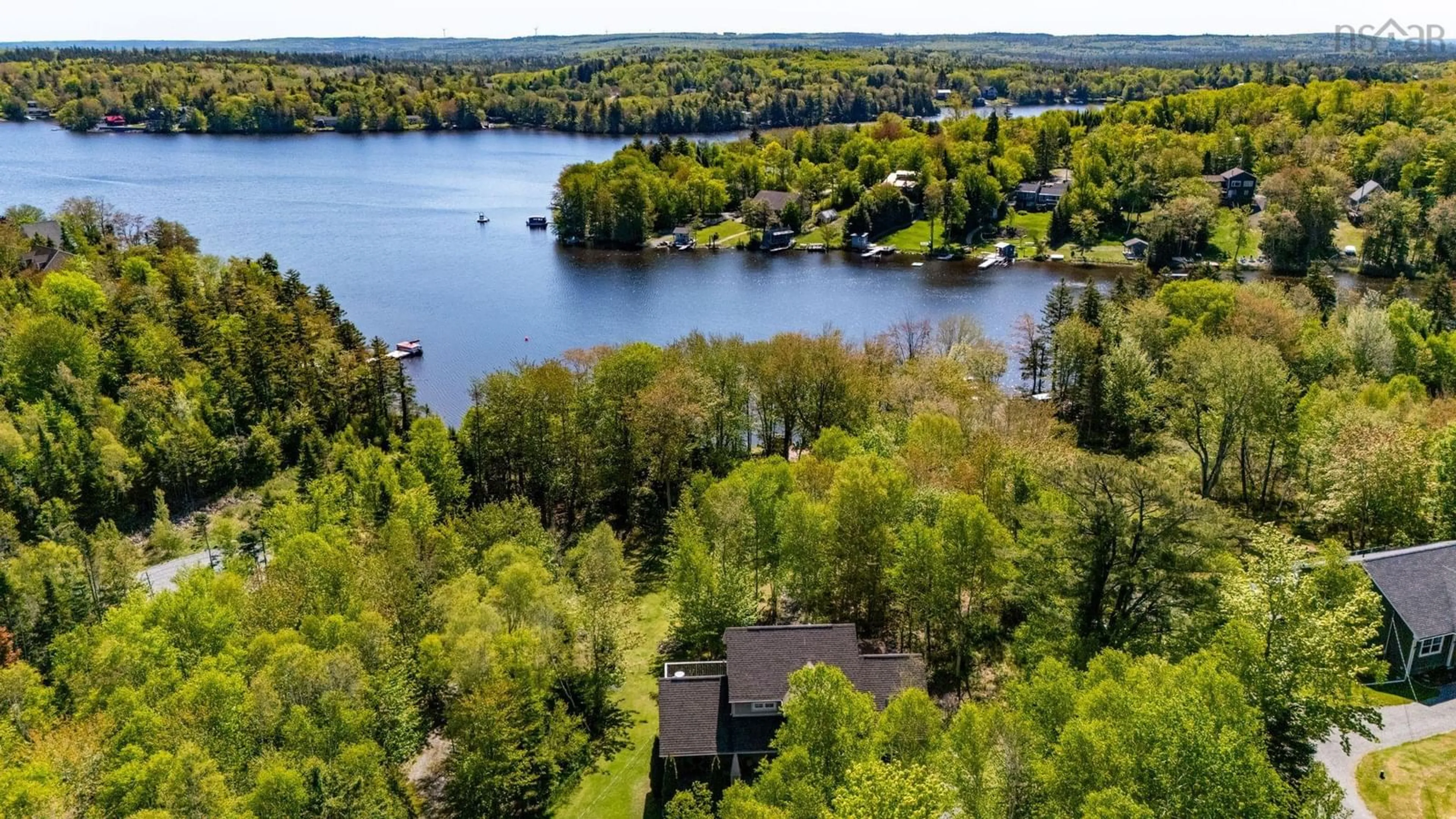 A pic from outside/outdoor area/front of a property/back of a property/a pic from drone, water/lake/river/ocean view for 67 Jorphie Dr, East Uniacke Nova Scotia B0N 1Z0