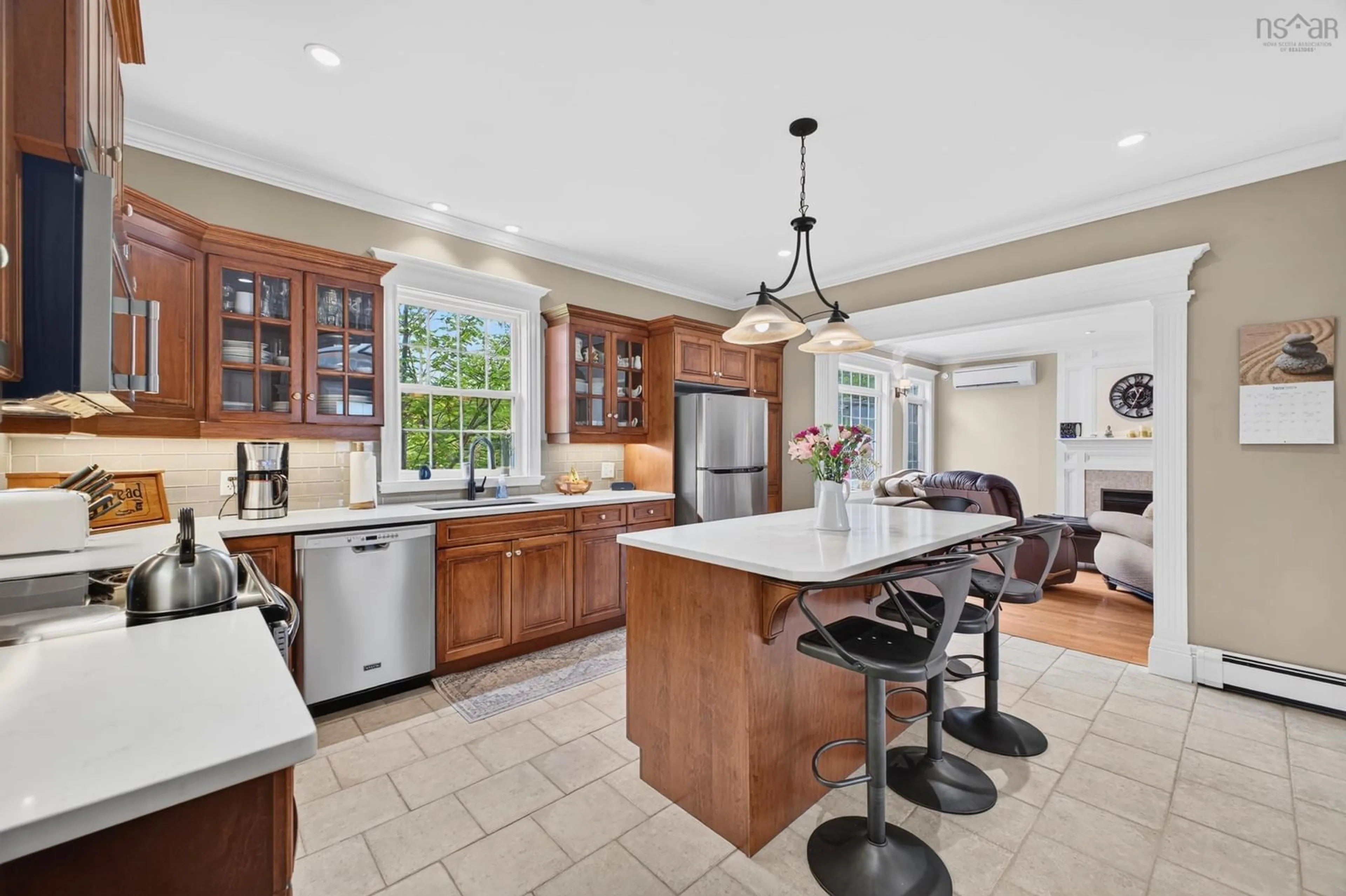 Open concept kitchen, ceramic/tile floor for 195 Lexington Dr, Valley Nova Scotia B6L 3T8
