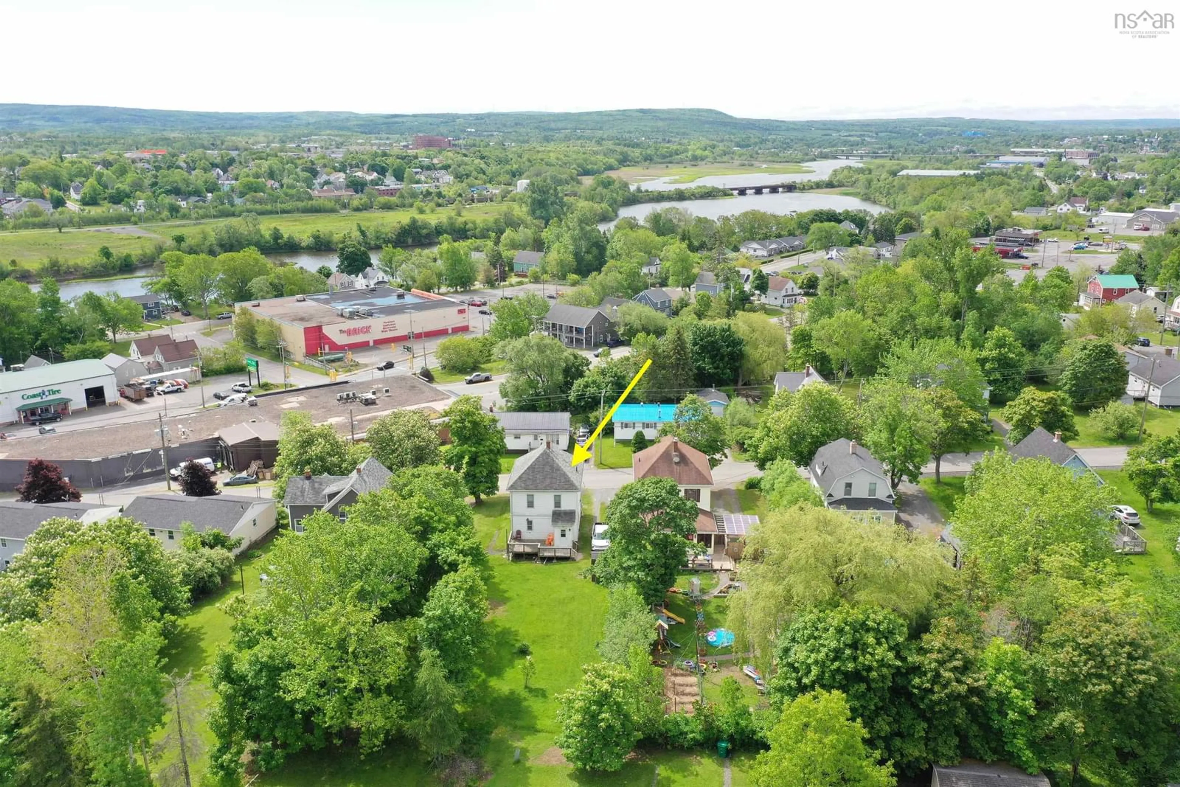 A pic from outside/outdoor area/front of a property/back of a property/a pic from drone, water/lake/river/ocean view for 65 View St, New Glasgow Nova Scotia B2H 2G3