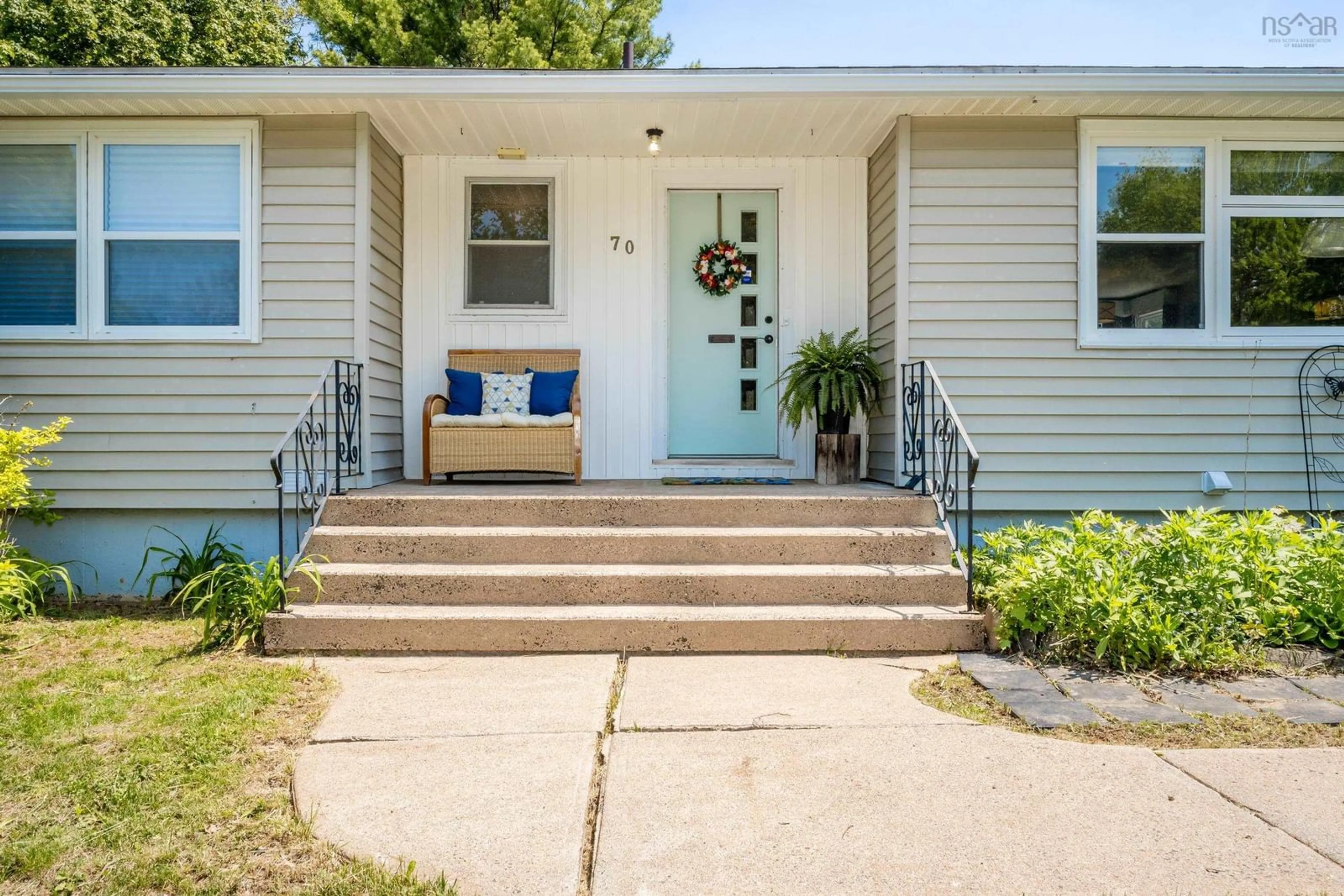 Home with vinyl exterior material, street for 70 Palmeter Ave, Kentville Nova Scotia B4N 2S9