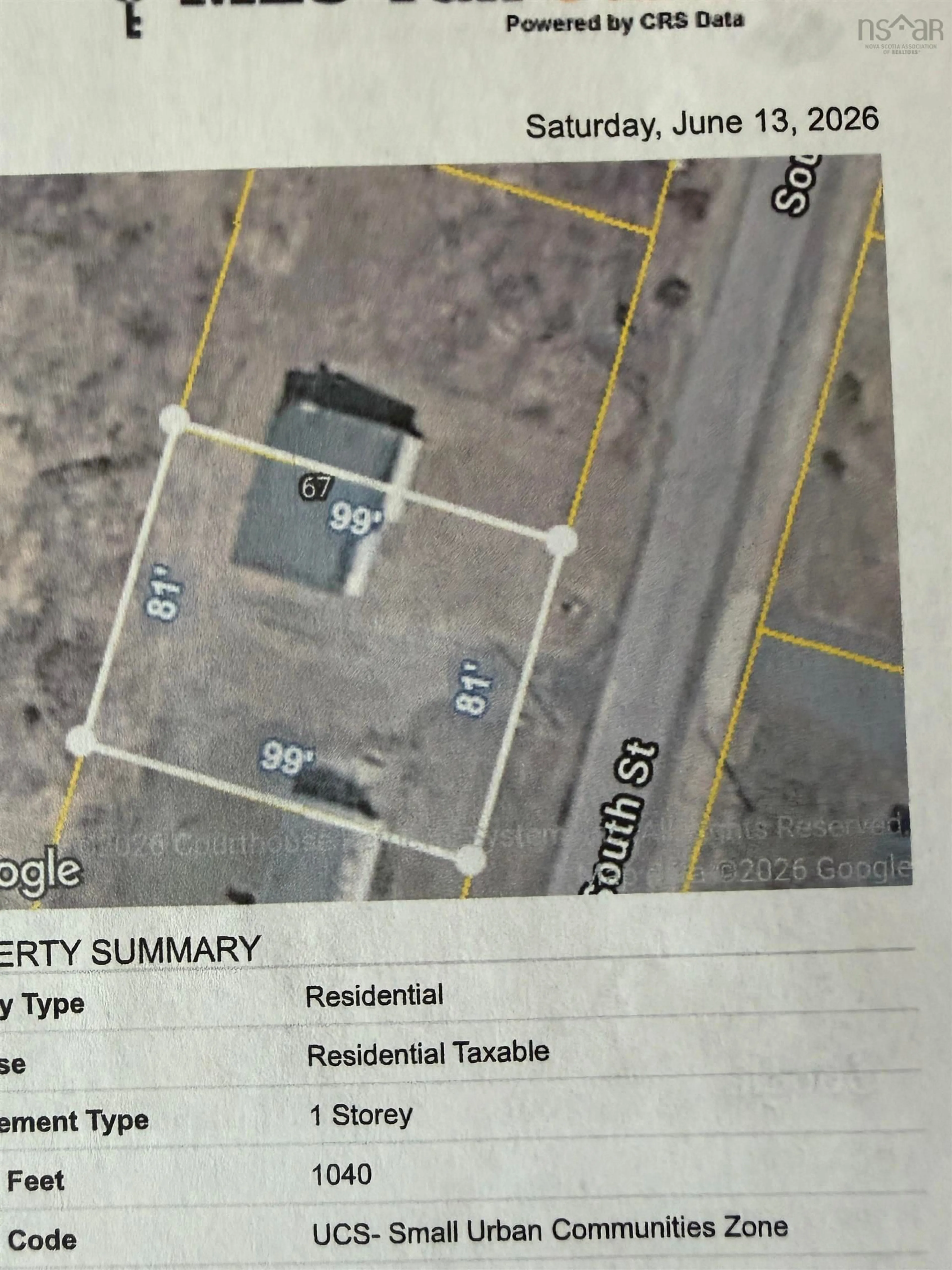 A pic from outside/outdoor area/front of a property/back of a property/a pic from drone, street for 67 South St, Donkin Nova Scotia B1A 6T1