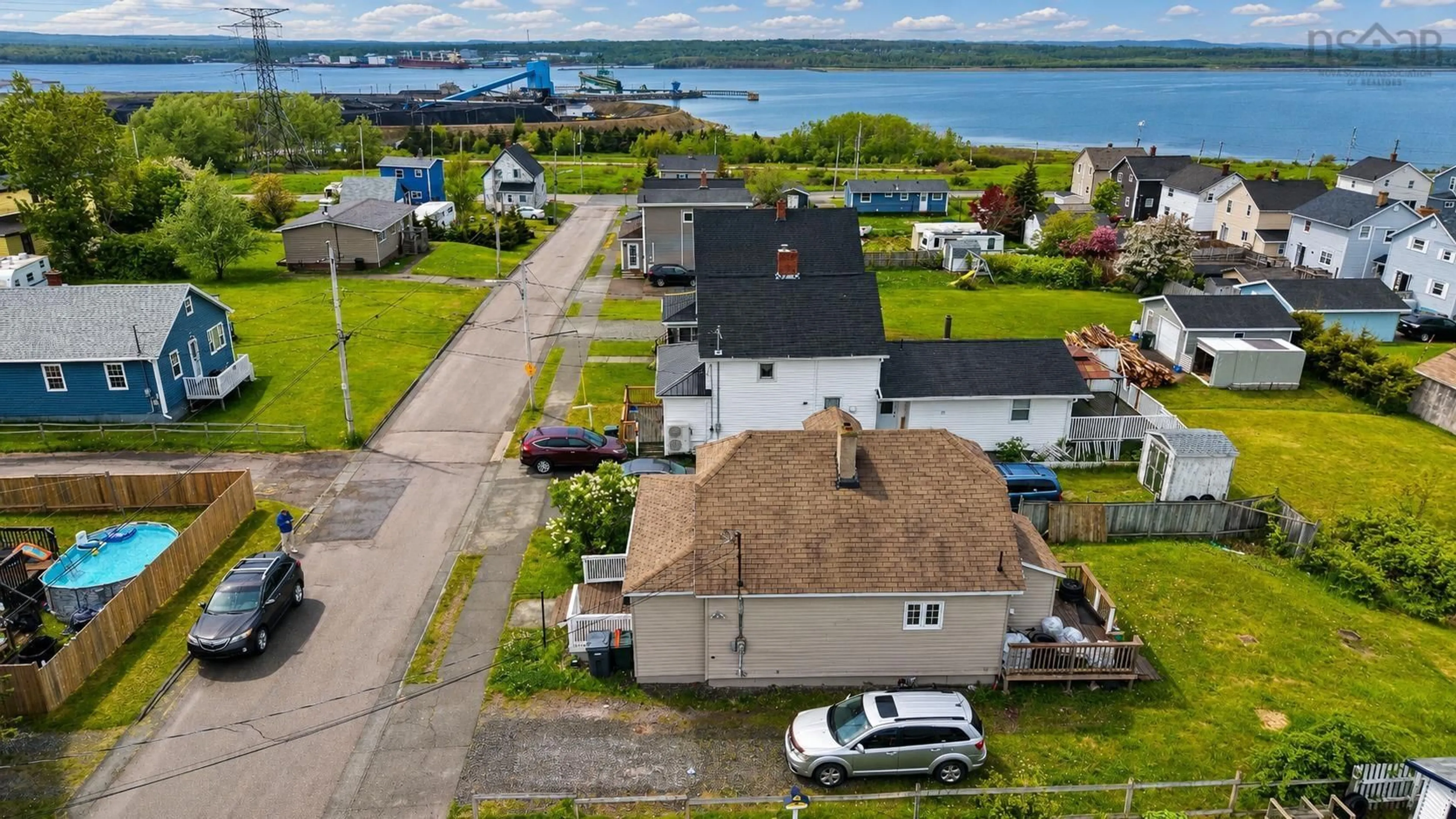 A pic from outside/outdoor area/front of a property/back of a property/a pic from drone, water/lake/river/ocean view for 33 Connaught St, Whitney Pier Nova Scotia B1N 2V7