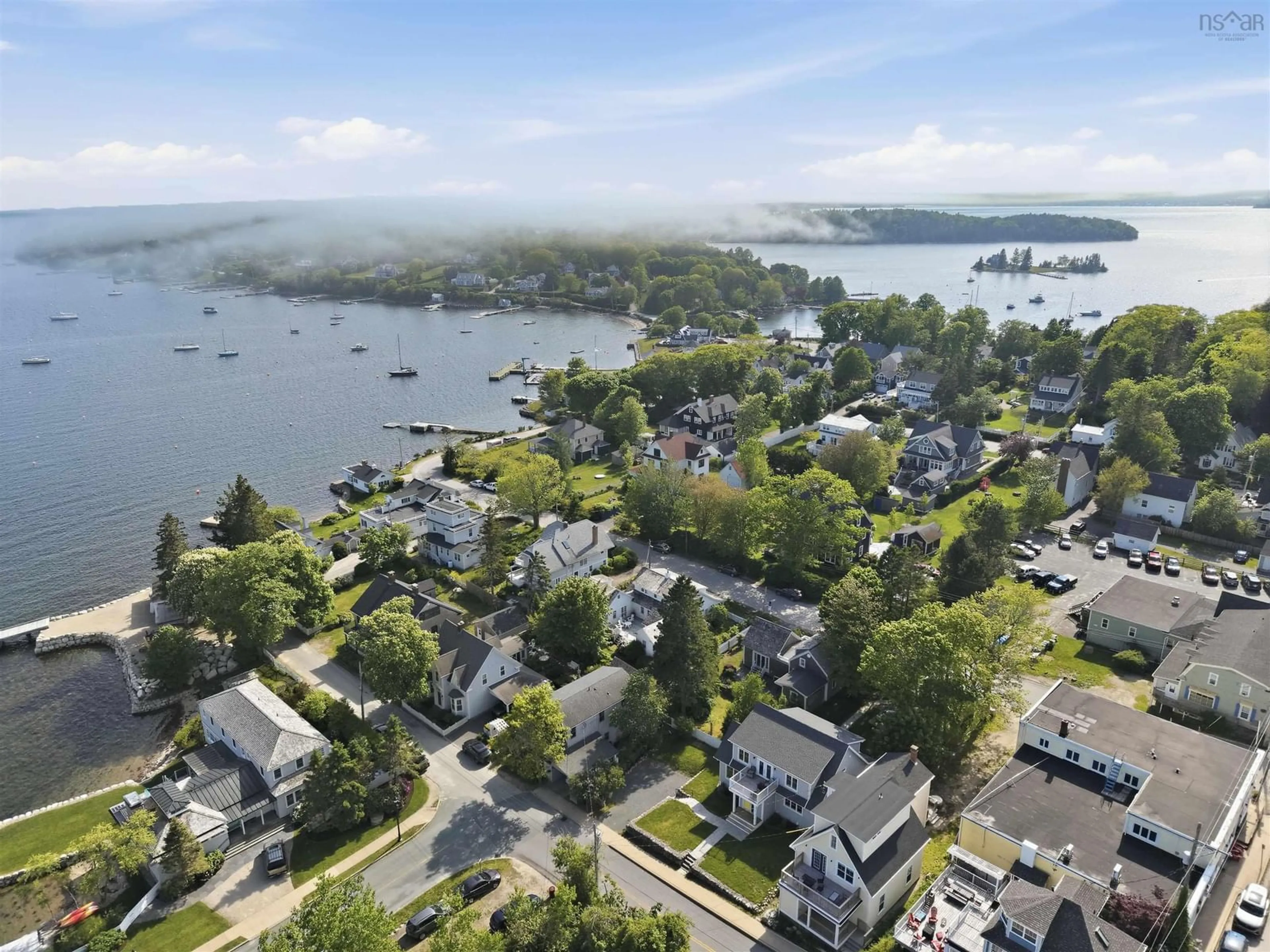 A pic from outside/outdoor area/front of a property/back of a property/a pic from drone, water/lake/river/ocean view for 24 Queen St, Chester Nova Scotia B0J 1J0