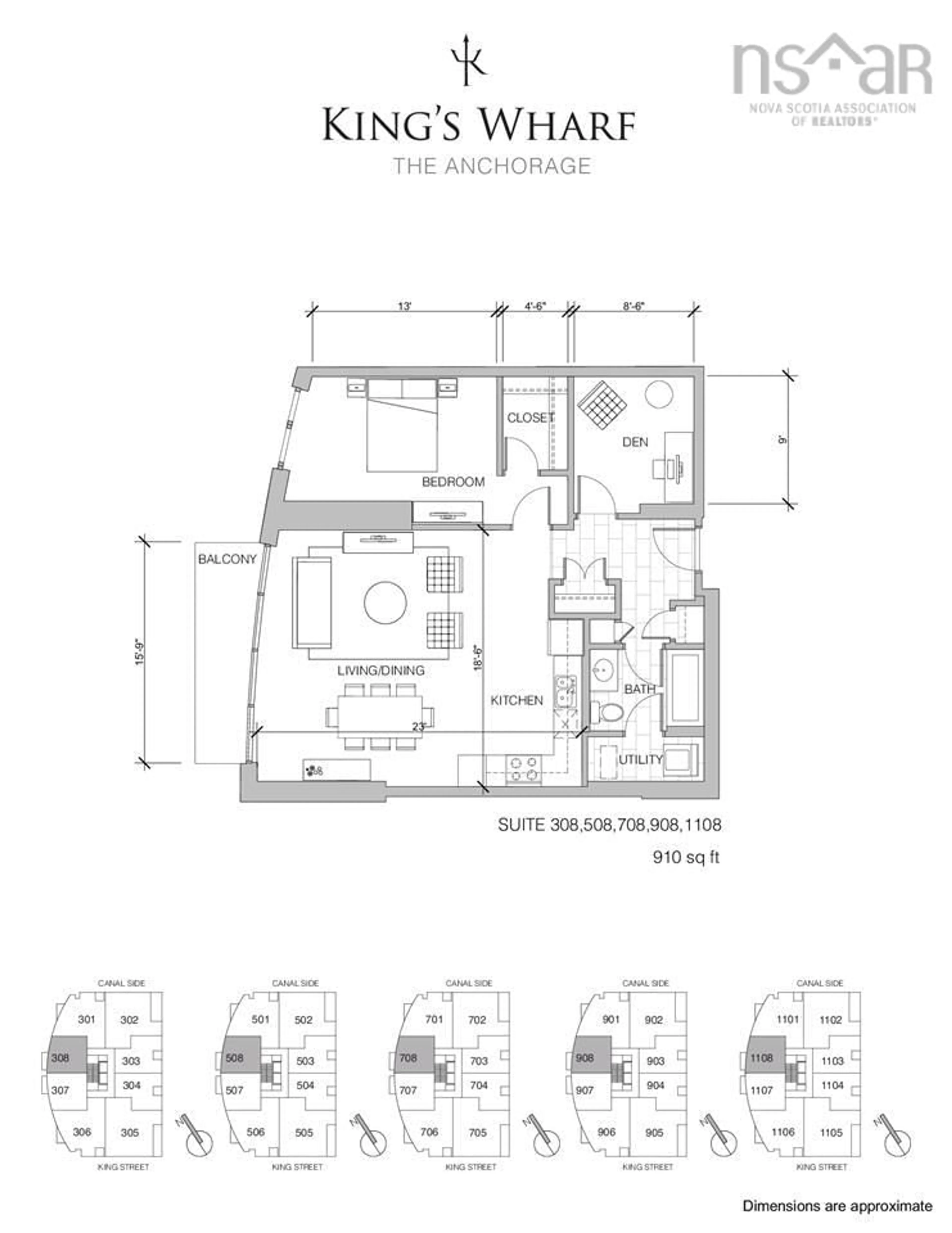 Floor plan for 15 Kings Wharf Pl #308, Dartmouth Nova Scotia B2Y 0C2