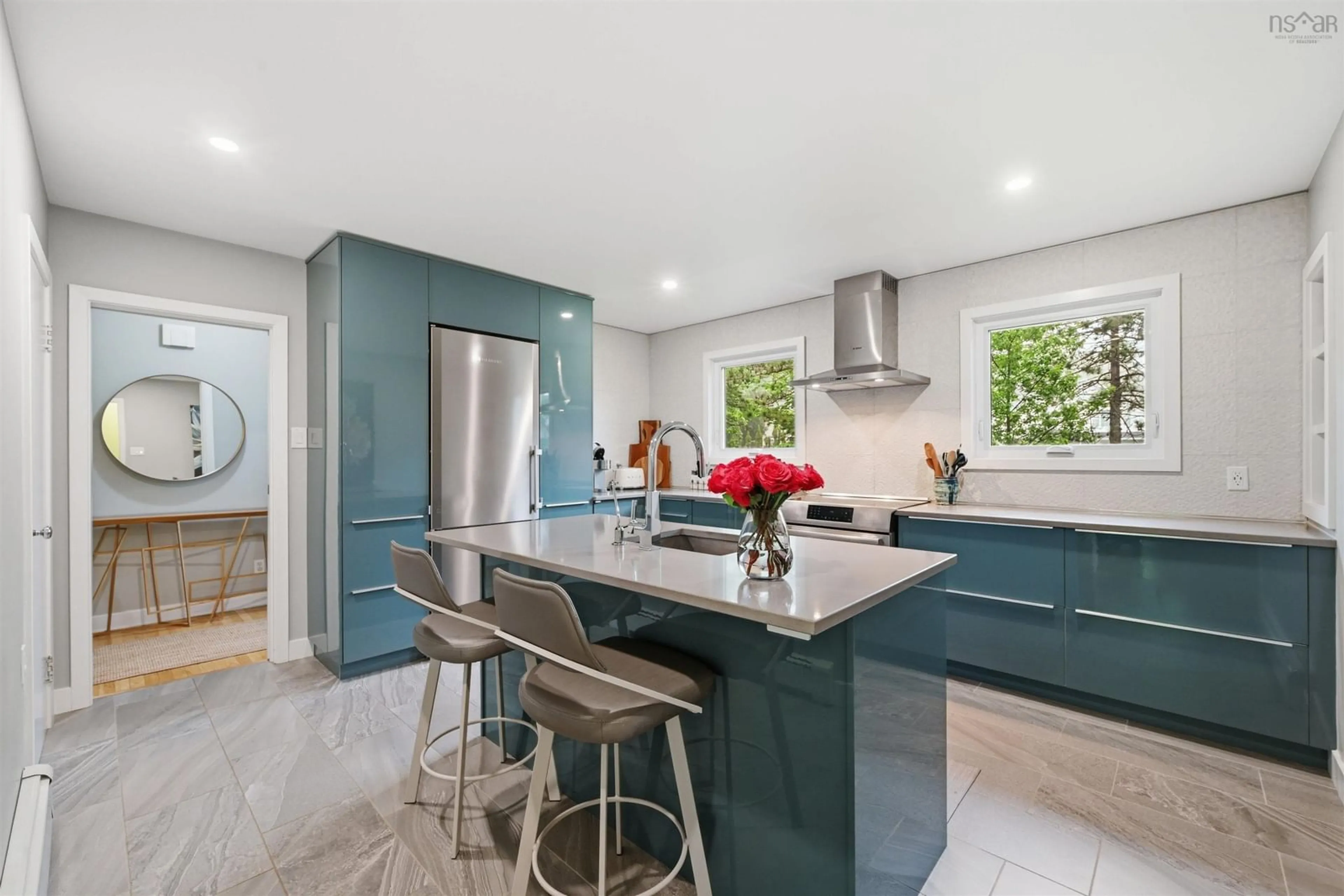 Contemporary kitchen, ceramic/tile floor for 1985 Purcells Cove Rd, Halifax Nova Scotia B3P 1C2