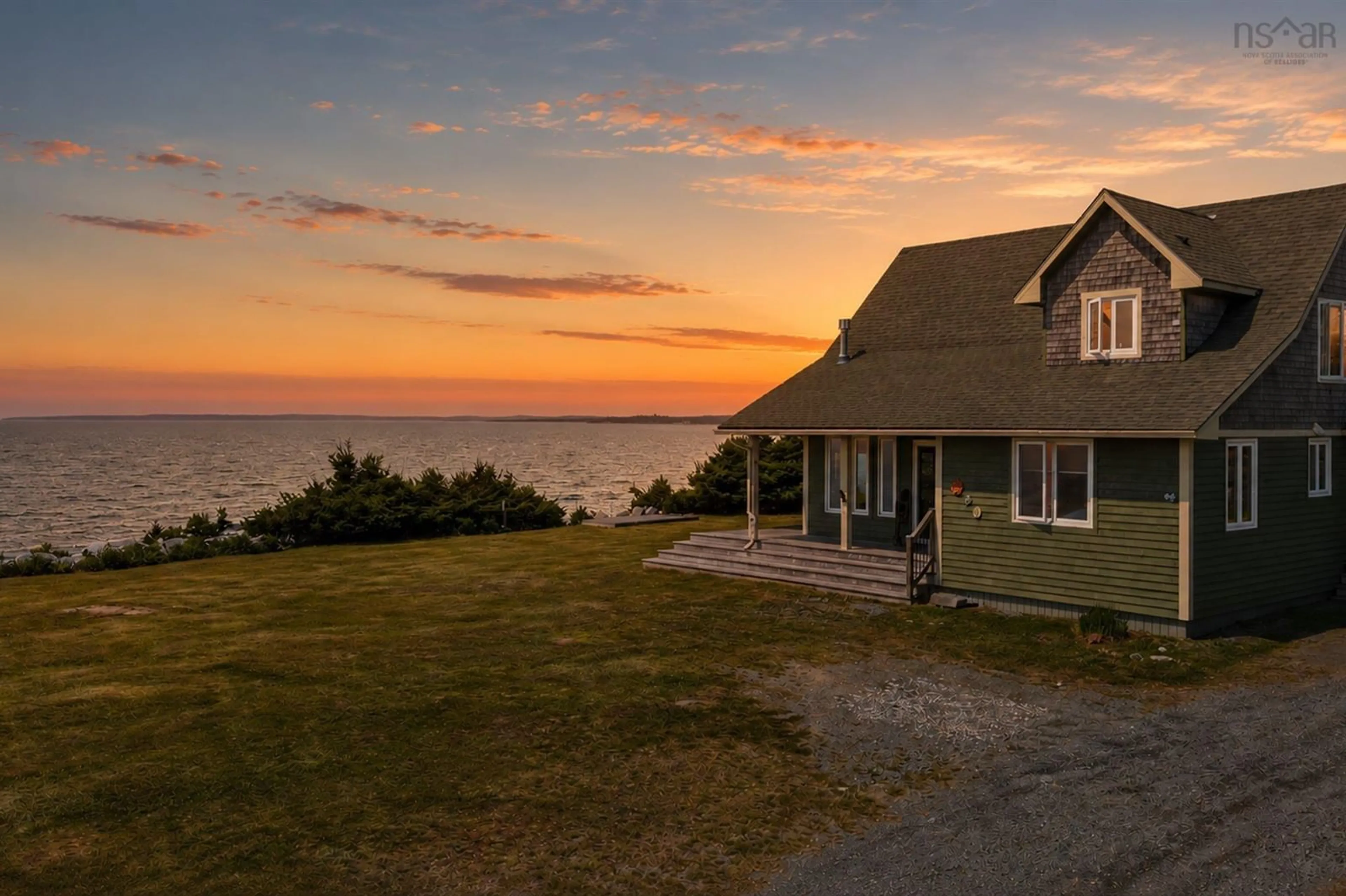 A pic from outside/outdoor area/front of a property/back of a property/a pic from drone, water/lake/river/ocean view for 80 Pierce Point Rd, Western Head Nova Scotia B0T 1K0