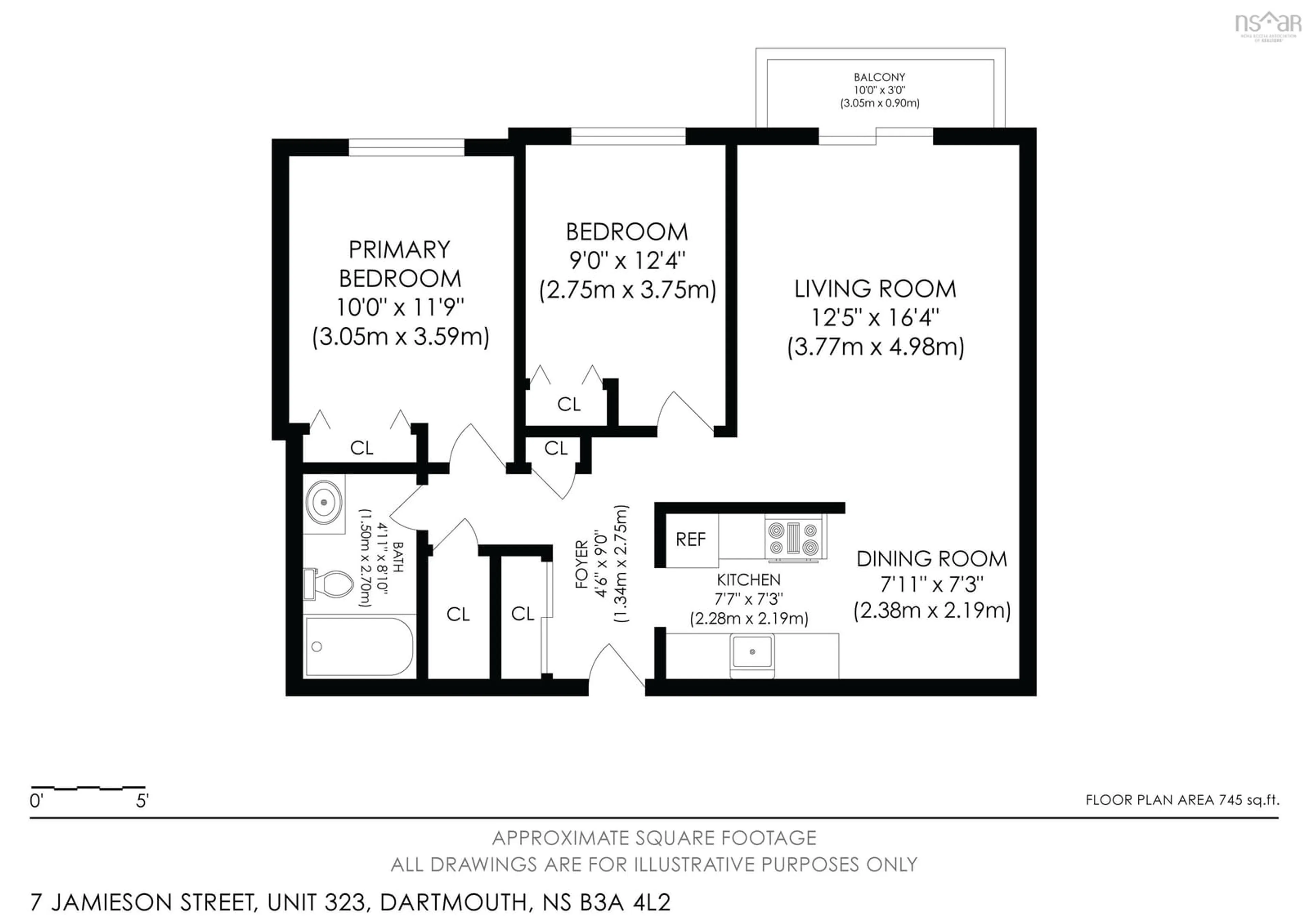 Floor plan for 7 Jamieson St ##323, Dartmouth Nova Scotia B3A 4L2