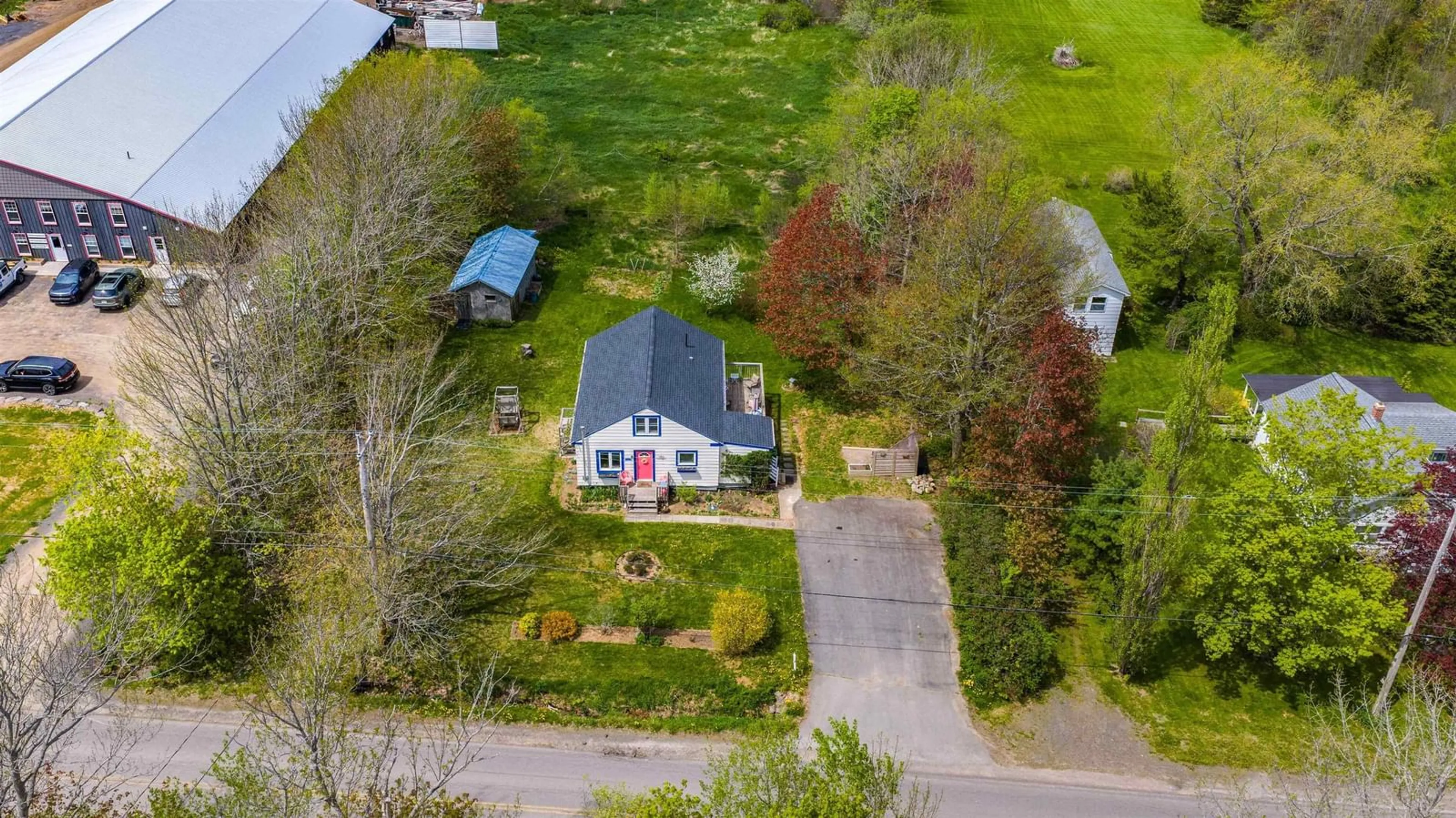 A pic from outside/outdoor area/front of a property/back of a property/a pic from drone, street for 1305 Ridge Rd, Wolfville Ridge Nova Scotia B4P 2R1