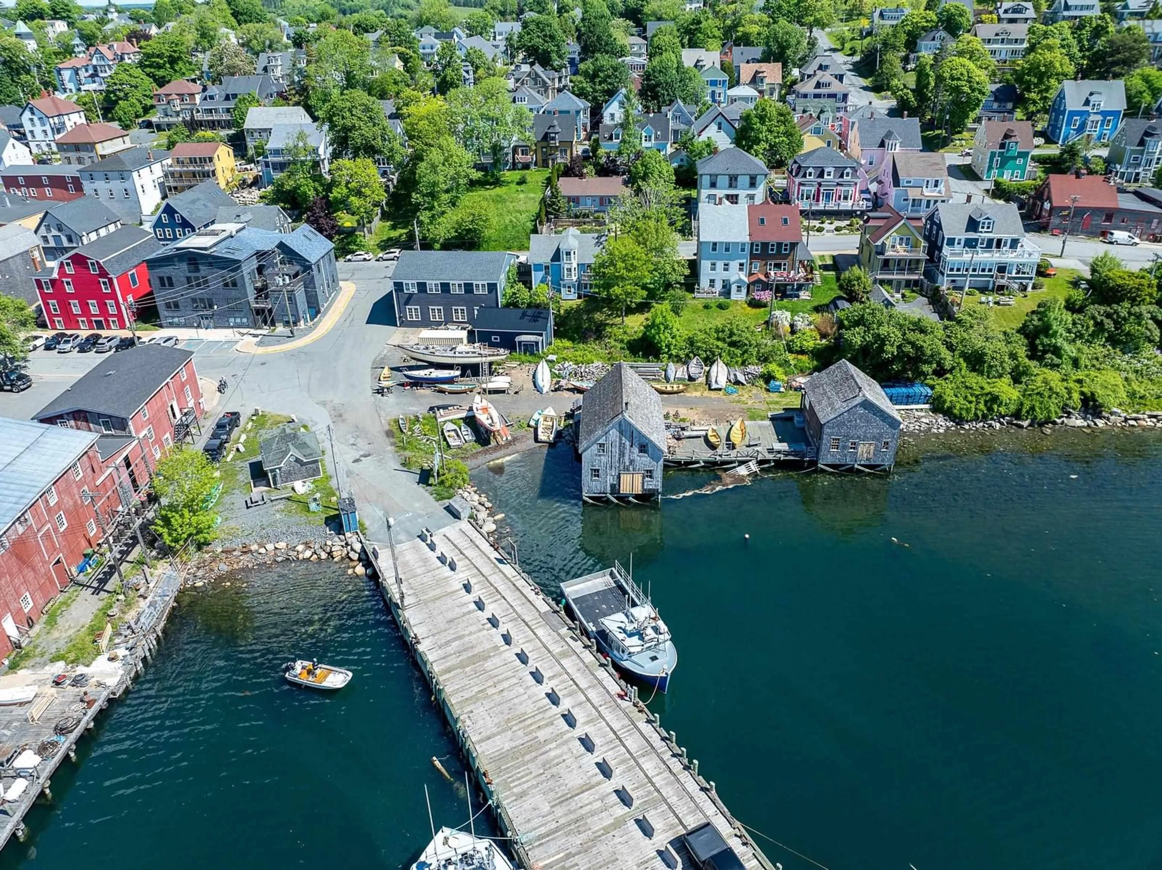 A pic from outside/outdoor area/front of a property/back of a property/a pic from drone, water/lake/river/ocean view for 200 Montague St, Lunenburg Nova Scotia B0J 2C0