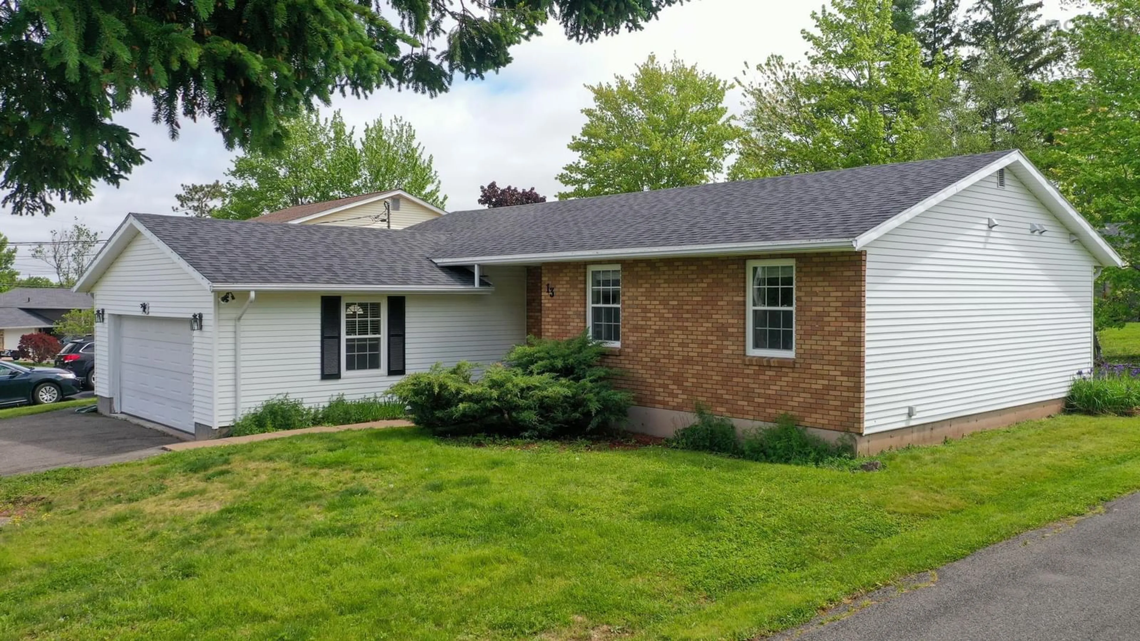 Home with vinyl exterior material, street for 13 Cedar Dr, Stellarton Nova Scotia B0K 1S0