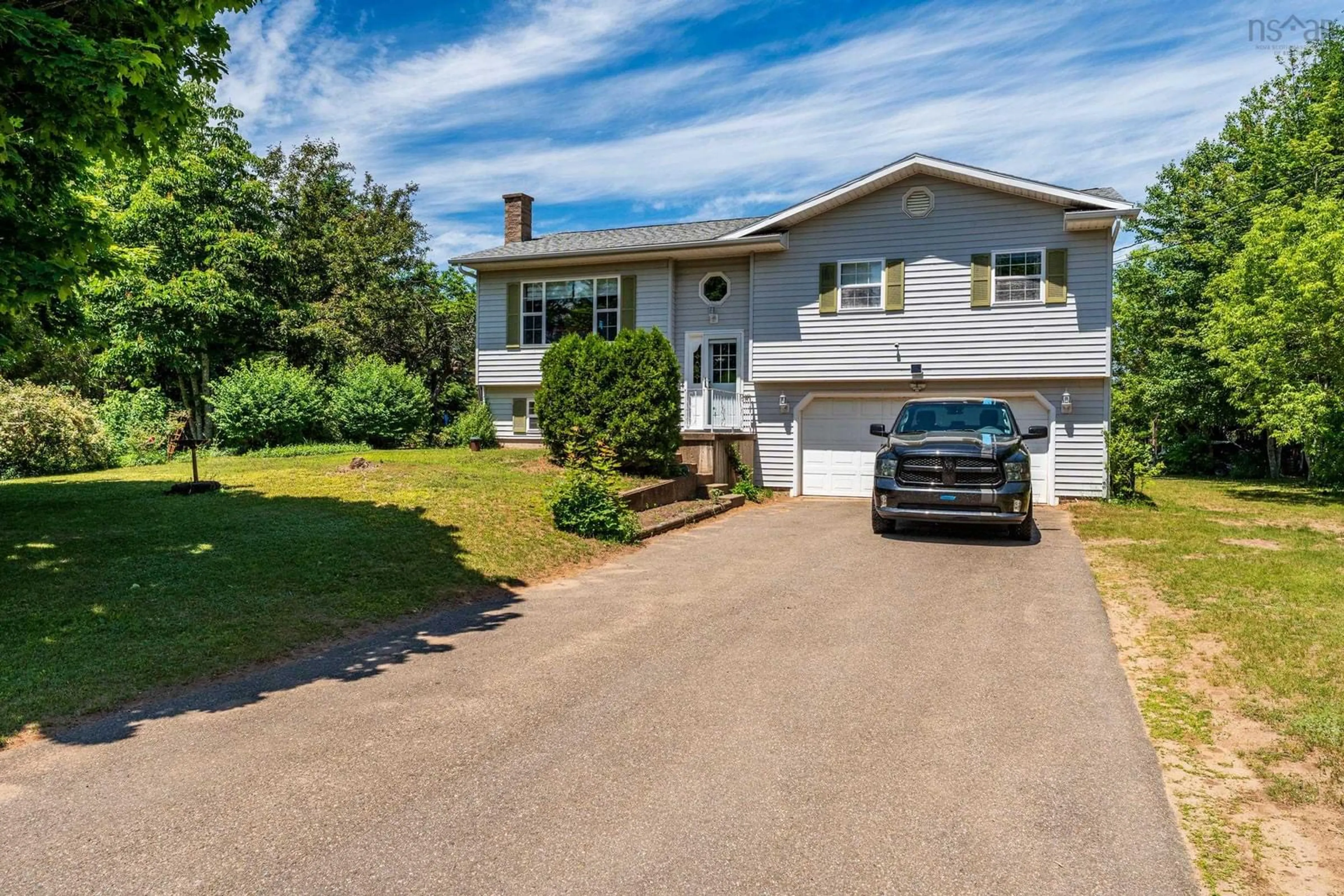 Home with vinyl exterior material, street for 53 Geiger Dr, Wilmot Nova Scotia B0P 1R0