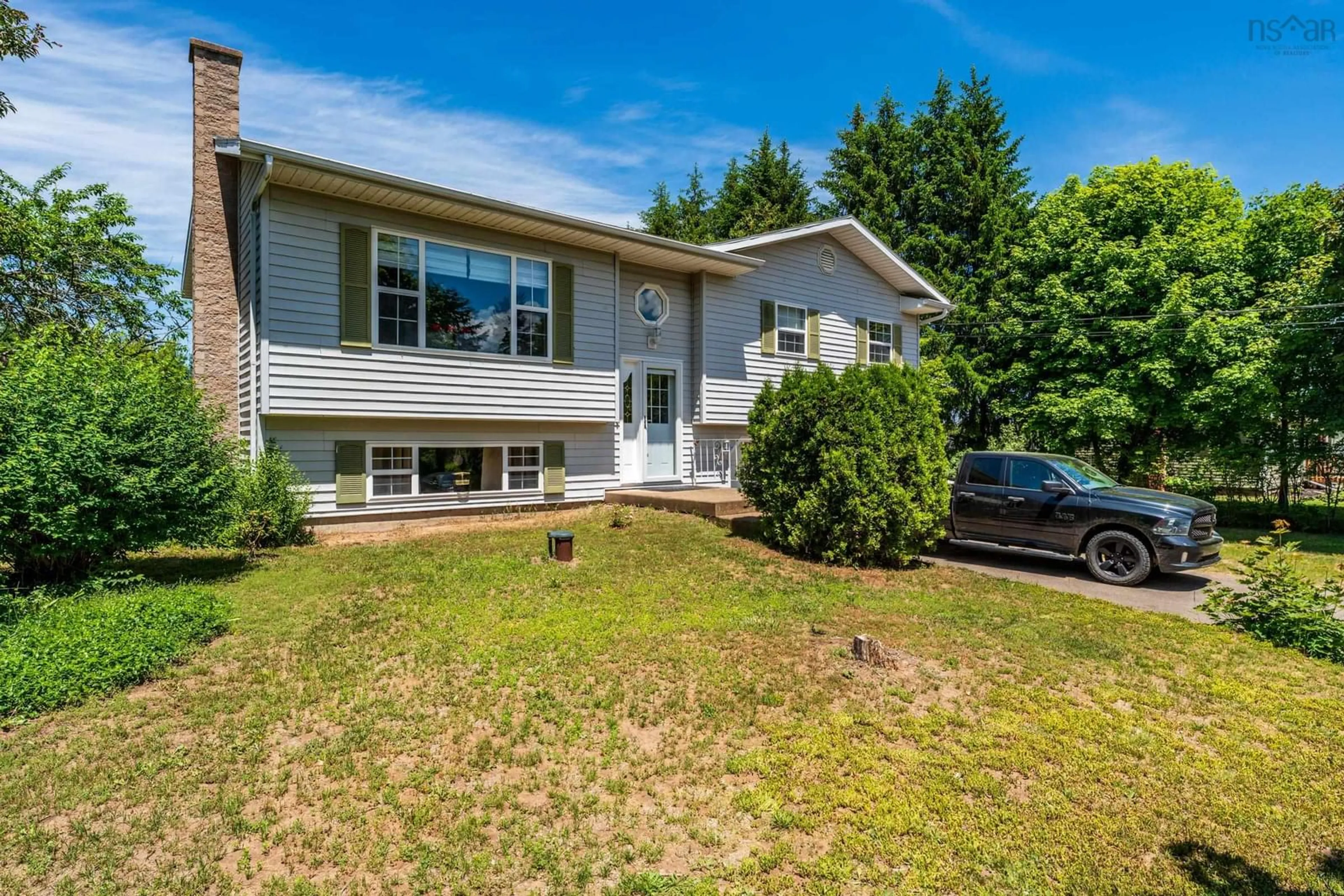 Home with vinyl exterior material, street for 53 Geiger Dr, Wilmot Nova Scotia B0P 1R0