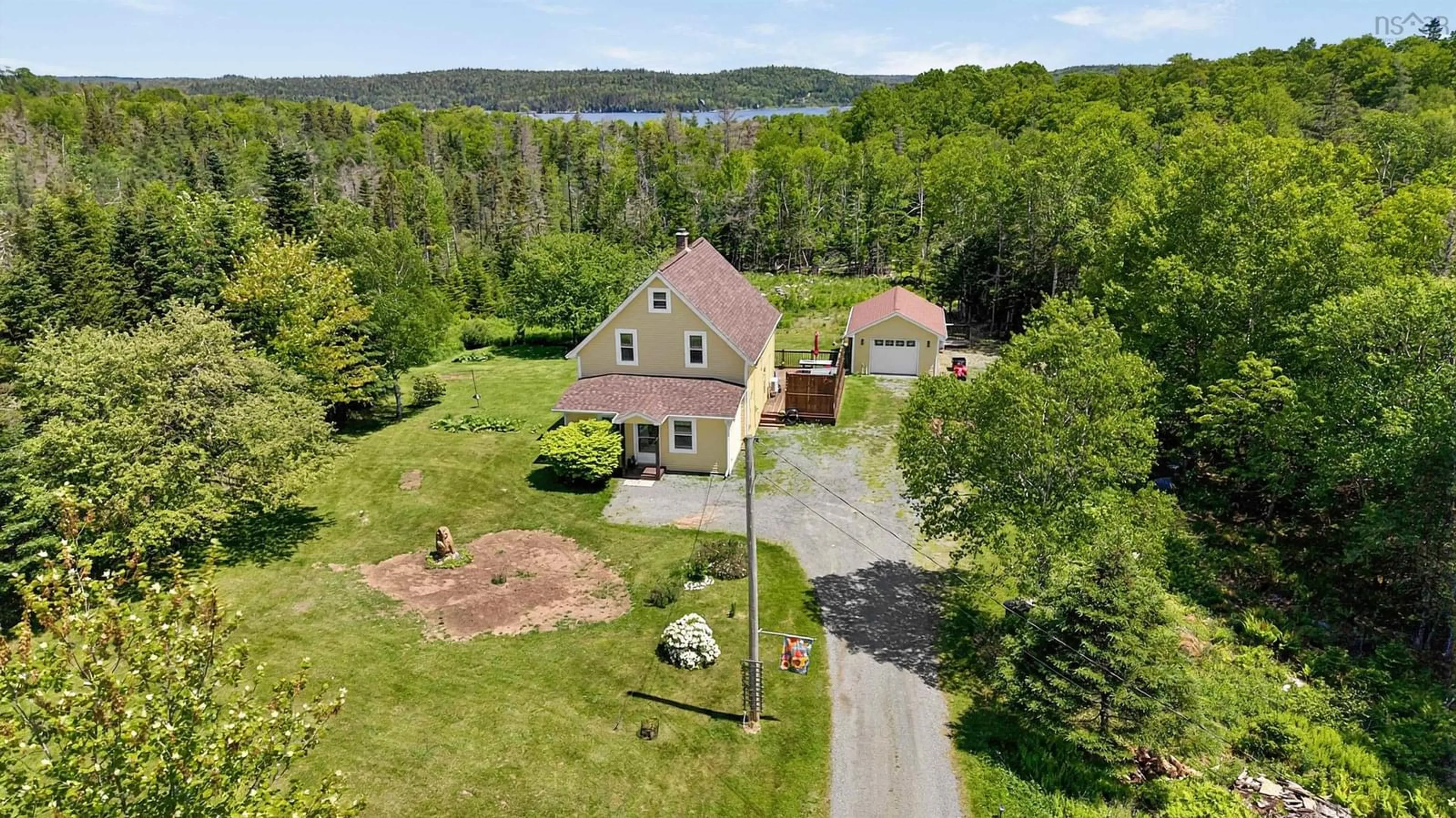 A pic from outside/outdoor area/front of a property/back of a property/a pic from drone, water/lake/river/ocean view for 689 West Ship Harbour Rd, Ship Harbour Nova Scotia B0J 2L0