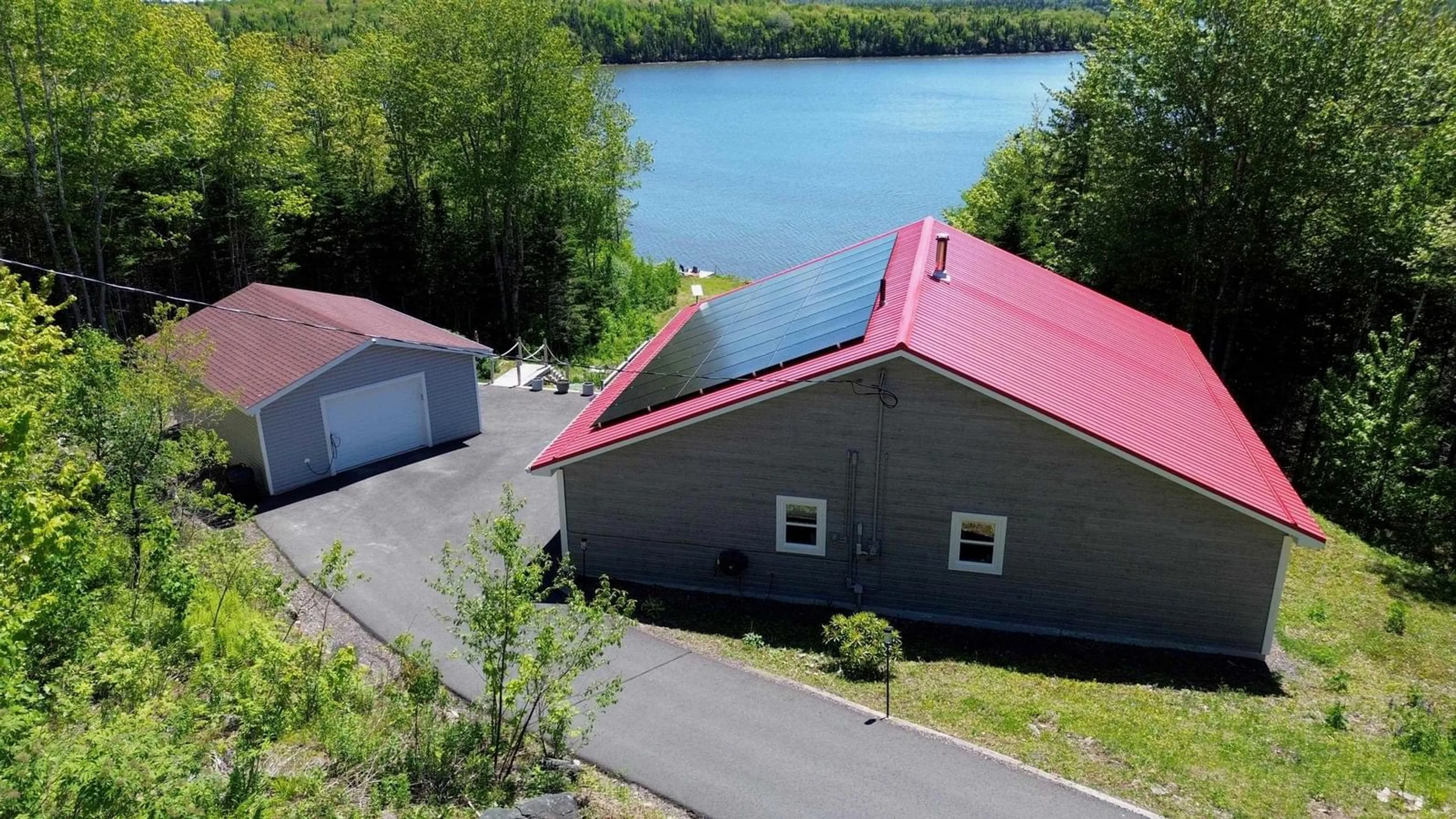 A pic from outside/outdoor area/front of a property/back of a property/a pic from drone, water/lake/river/ocean view for 33 Dorothy Robinson Dr, Cleveland Nova Scotia B0E 1J0