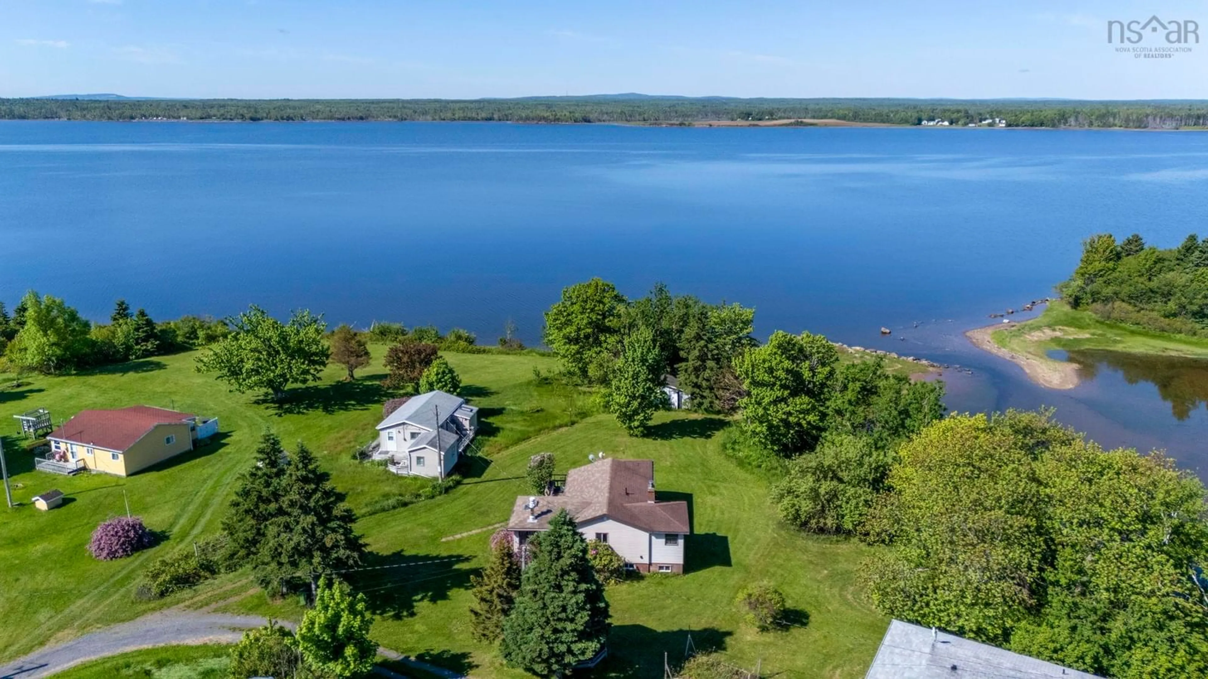 A pic from outside/outdoor area/front of a property/back of a property/a pic from drone, water/lake/river/ocean view for 19 Ernies Lane, Caribou Island Nova Scotia B0K 1H0