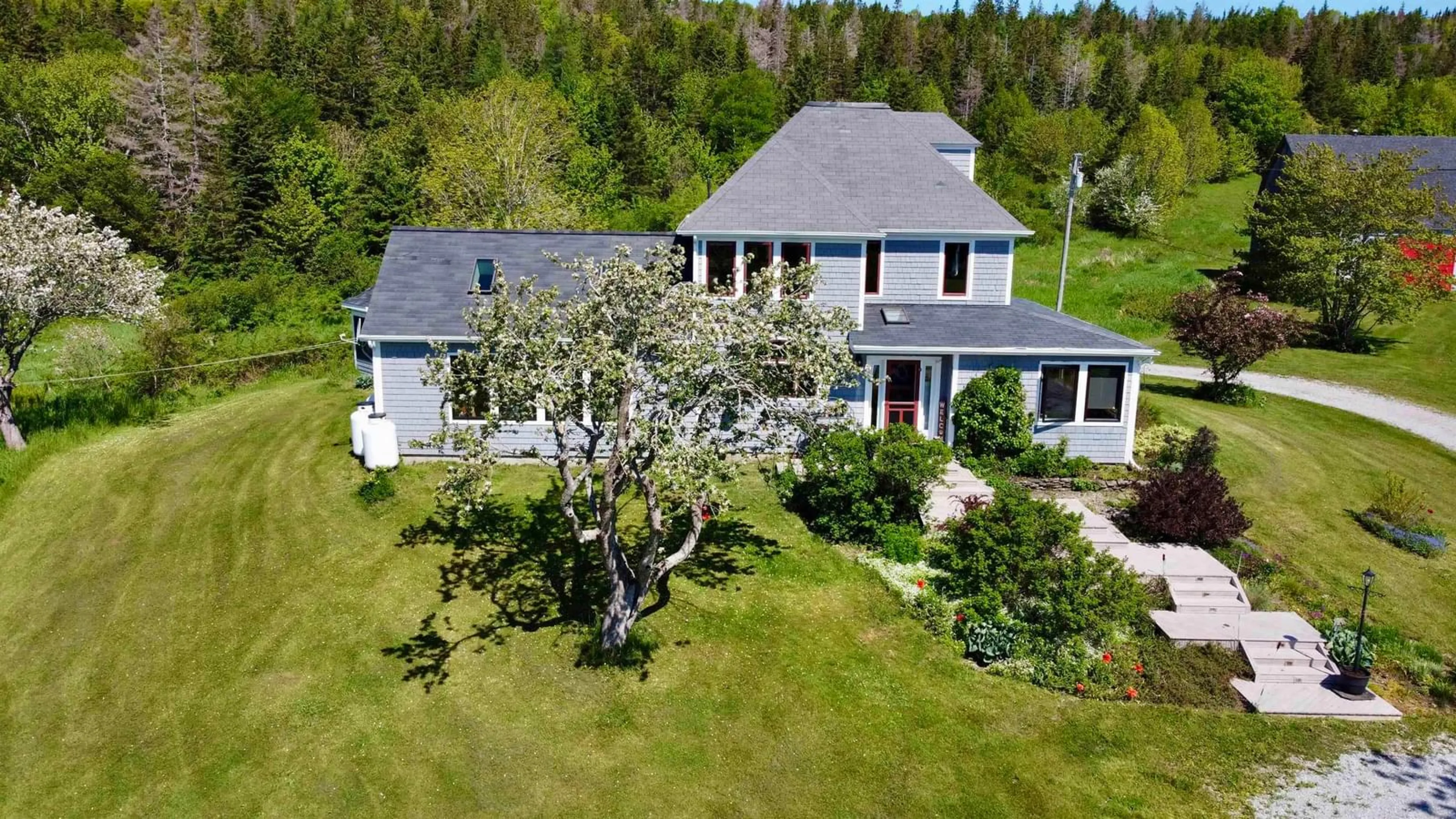 A pic from outside/outdoor area/front of a property/back of a property/a pic from drone, unknown for 450 Hillsdale Rd, Sandfield Nova Scotia B1K 1W7
