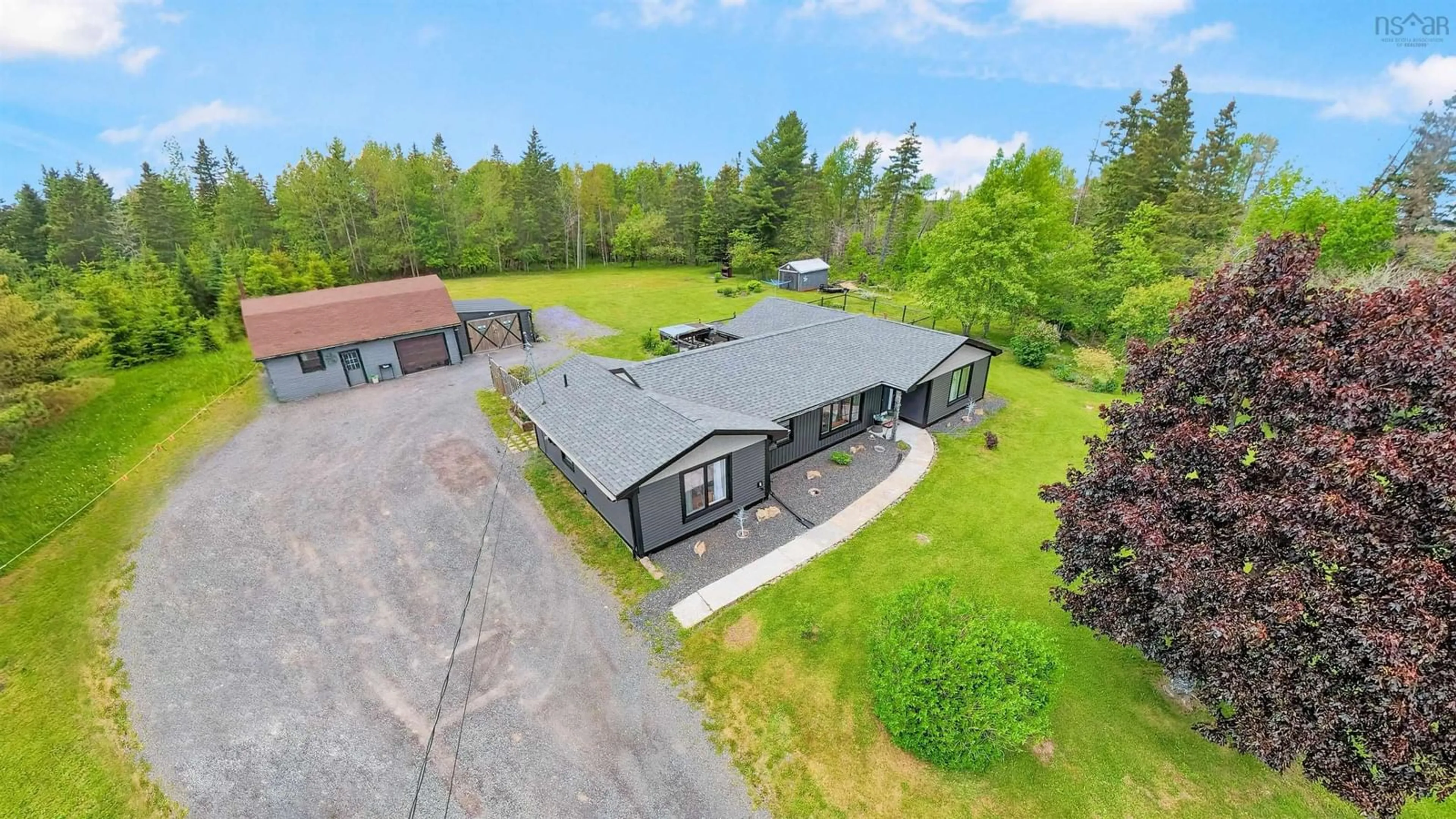 A pic from outside/outdoor area/front of a property/back of a property/a pic from drone, building for 981 Foxbrook Rd, Fox Brook Nova Scotia B0K 1S0