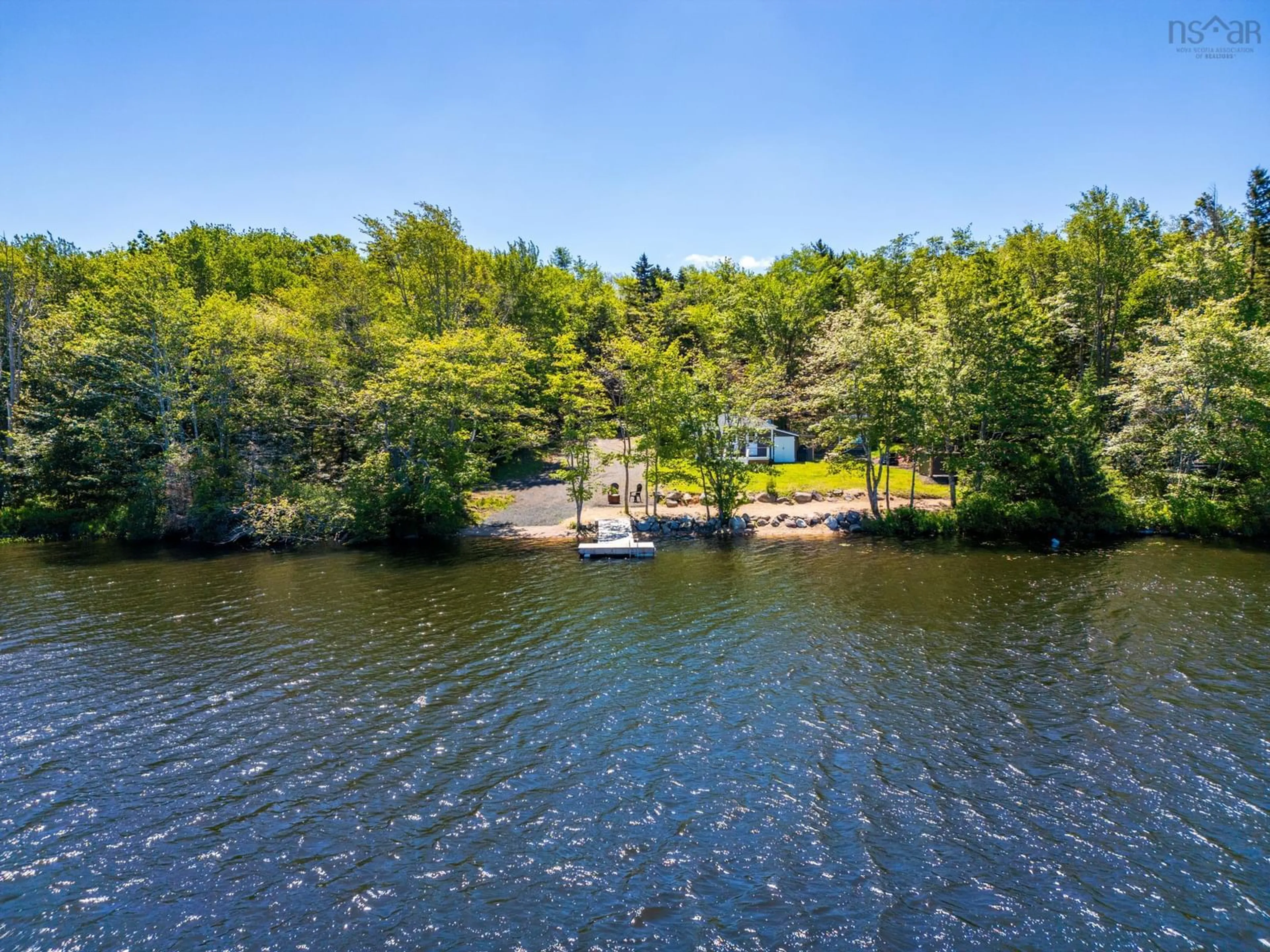 A pic from outside/outdoor area/front of a property/back of a property/a pic from drone, water/lake/river/ocean view for 54 Mallette Lake Road, South Range Nova Scotia B0W 1H0