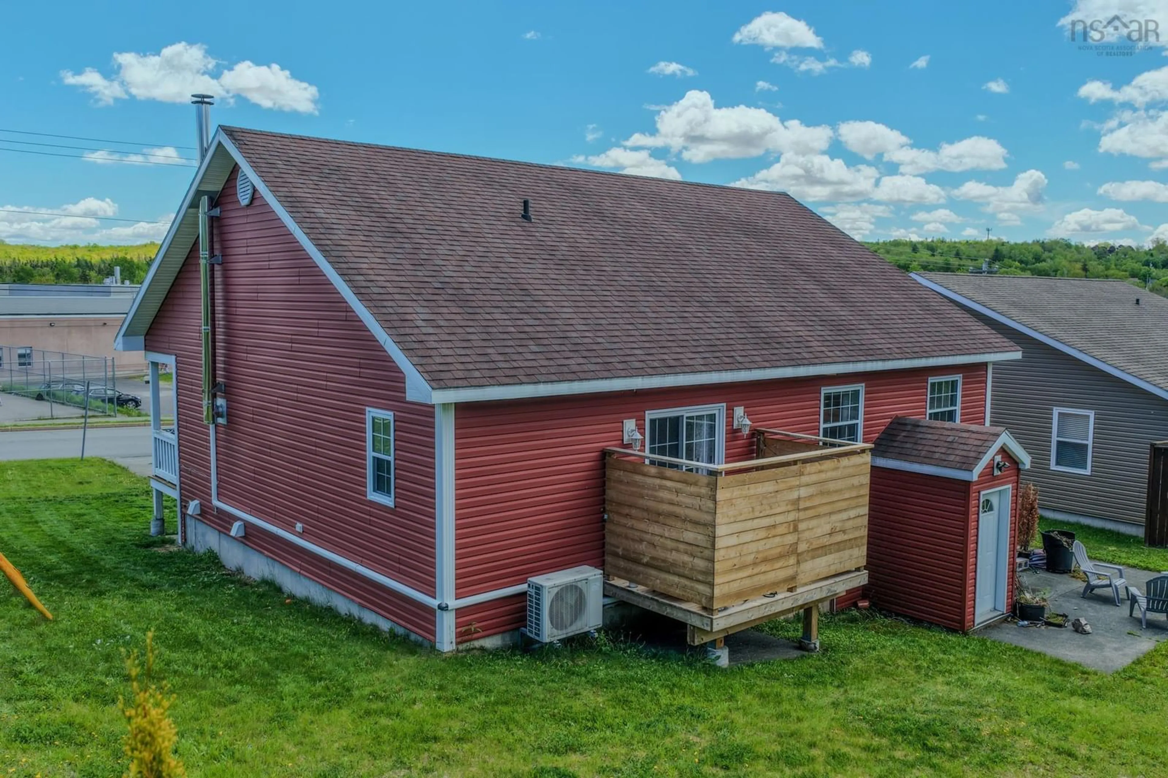 A pic from outside/outdoor area/front of a property/back of a property/a pic from drone, building for 49 Bernard Lind Dr, Sydney Nova Scotia B1R 7H3