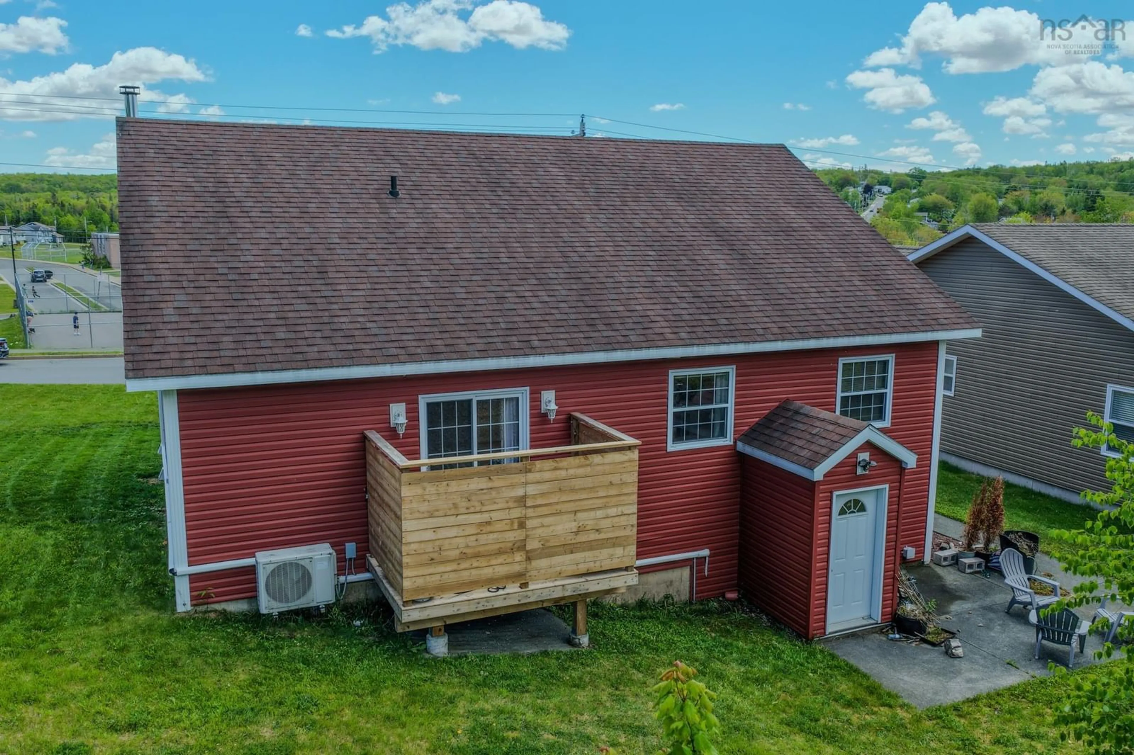 A pic from outside/outdoor area/front of a property/back of a property/a pic from drone, building for 49 Bernard Lind Dr, Sydney Nova Scotia B1R 7H3