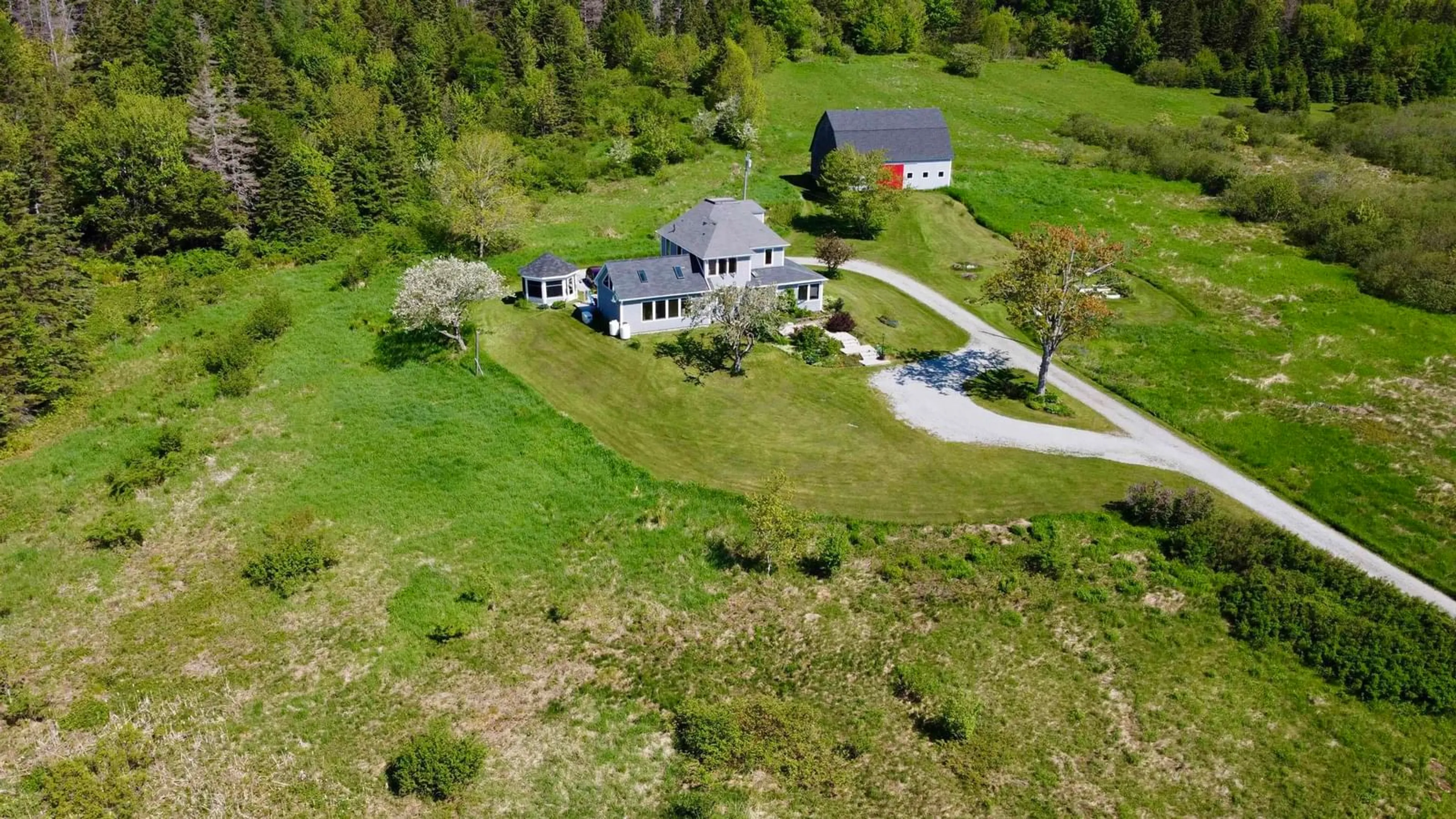 A pic from outside/outdoor area/front of a property/back of a property/a pic from drone, street for 450 Hillsdale Rd, Sandfield Nova Scotia B1K 1W7