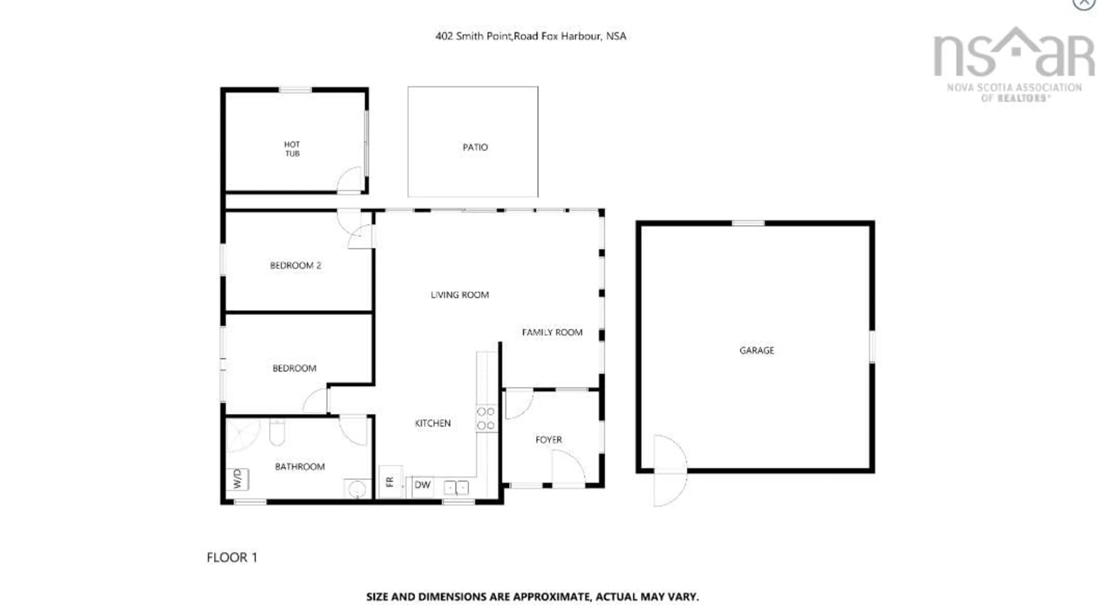 Floor plan for 402 Smith Point Rd, Fox Harbour Nova Scotia B0K 1Y0
