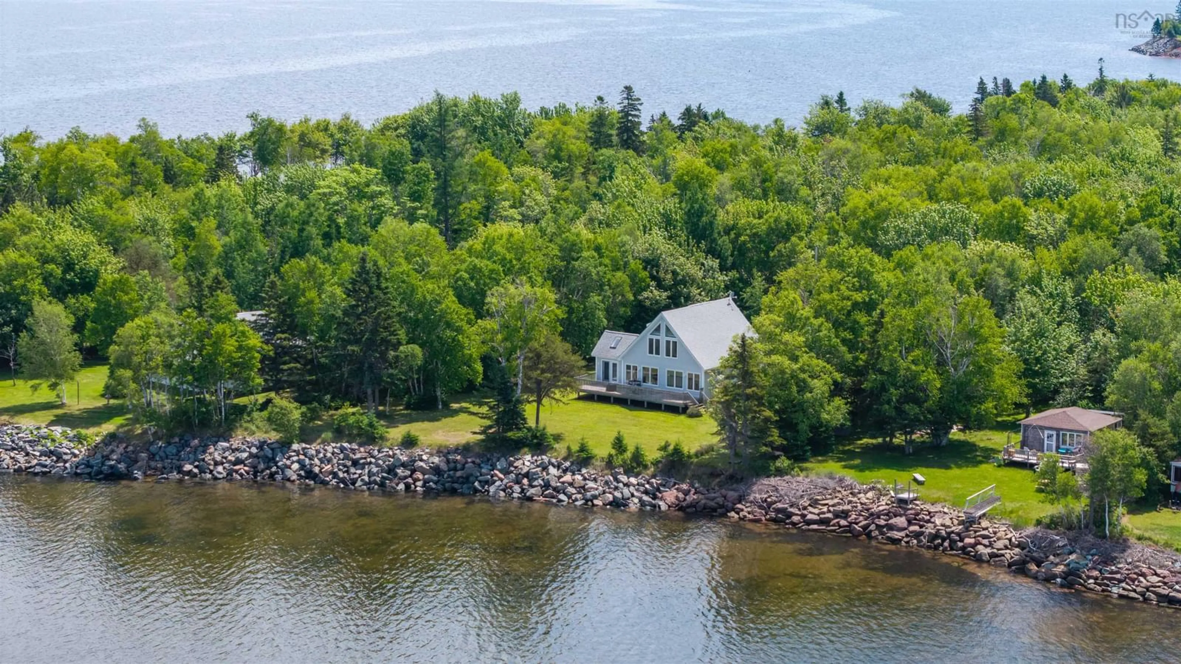 A pic from outside/outdoor area/front of a property/back of a property/a pic from drone, water/lake/river/ocean view for 31 Birch Lane, Tidnish Cross Roads Nova Scotia B4H 3X9