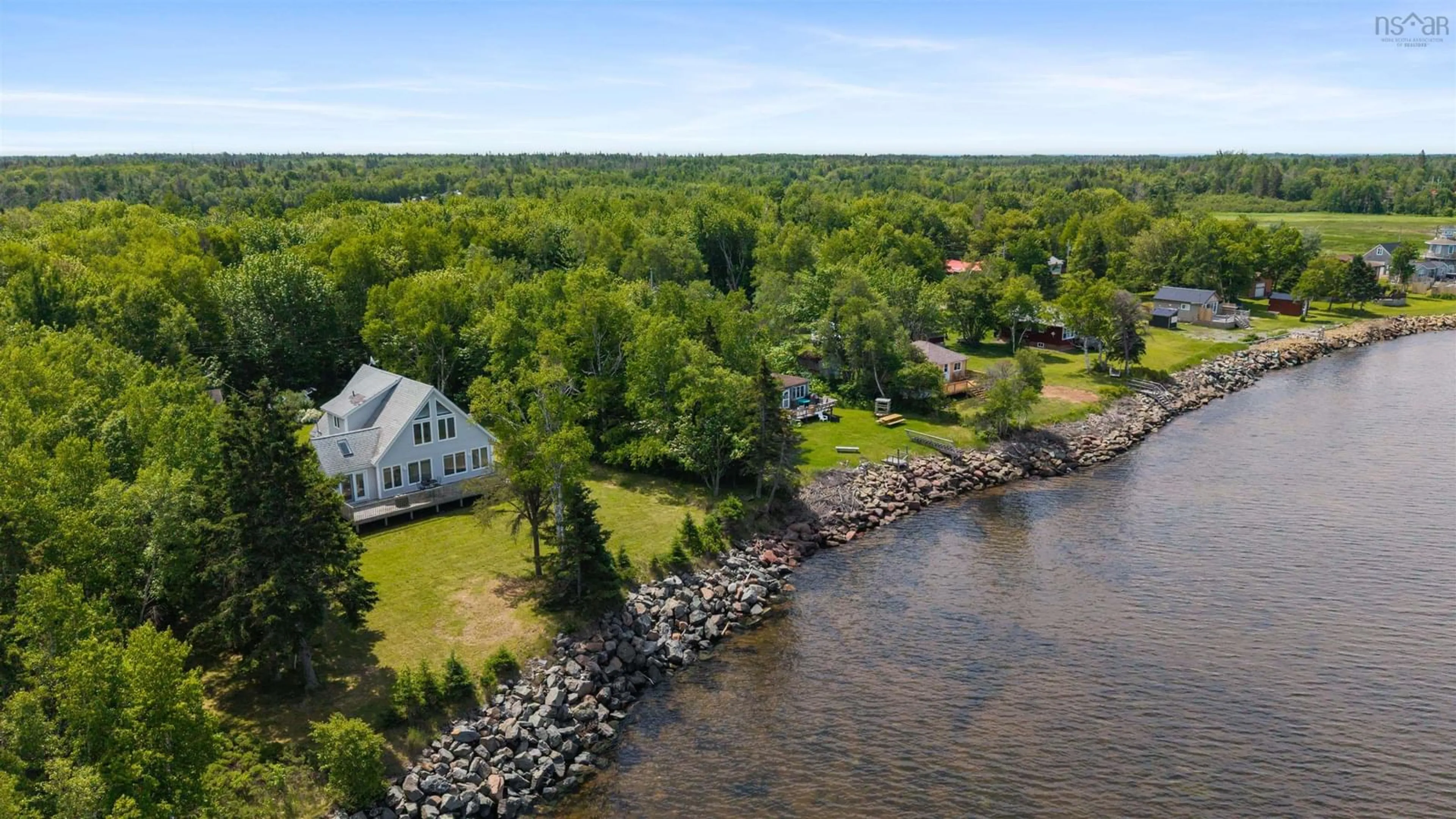 A pic from outside/outdoor area/front of a property/back of a property/a pic from drone, water/lake/river/ocean view for 31 Birch Lane, Tidnish Cross Roads Nova Scotia B4H 3X9