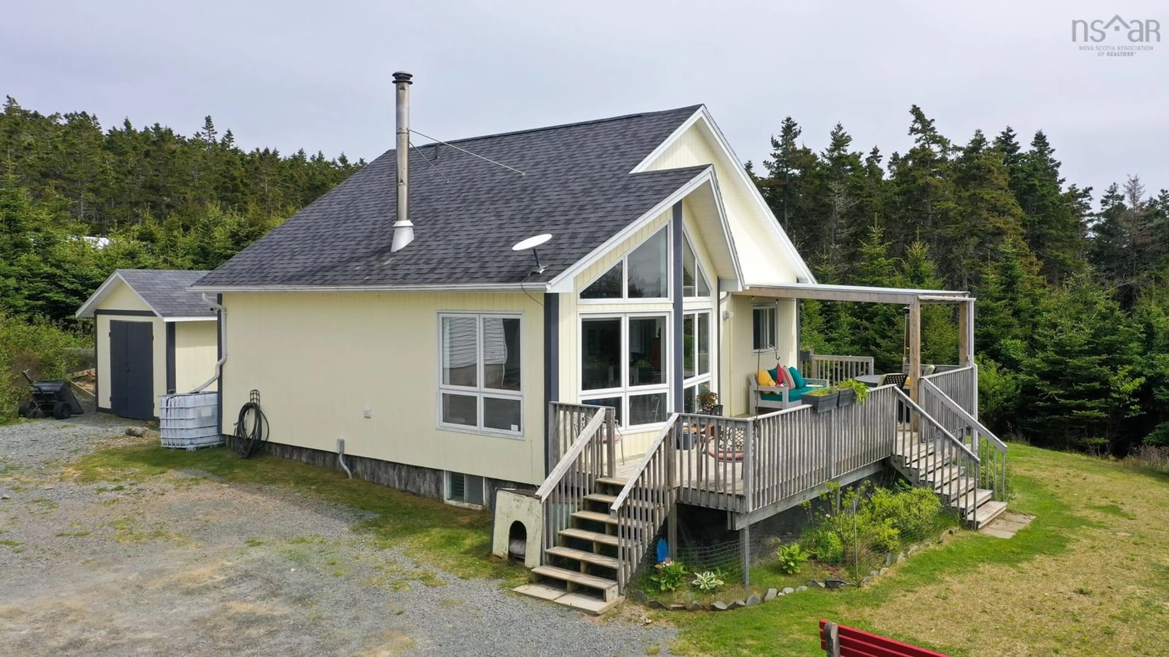 A pic from outside/outdoor area/front of a property/back of a property/a pic from drone, building for 2446 Cape Gegogan Rd, Goldenville Nova Scotia B0J 3C0