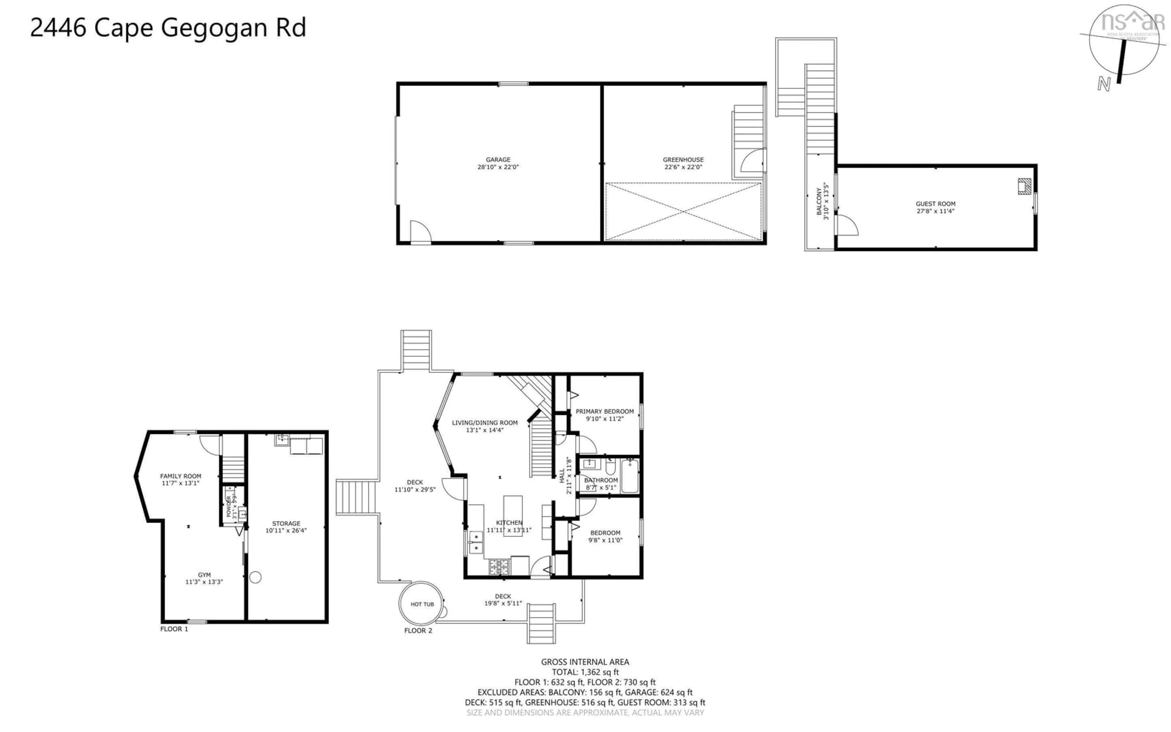 Floor plan for 2446 Cape Gegogan Rd, Goldenville Nova Scotia B0J 3C0