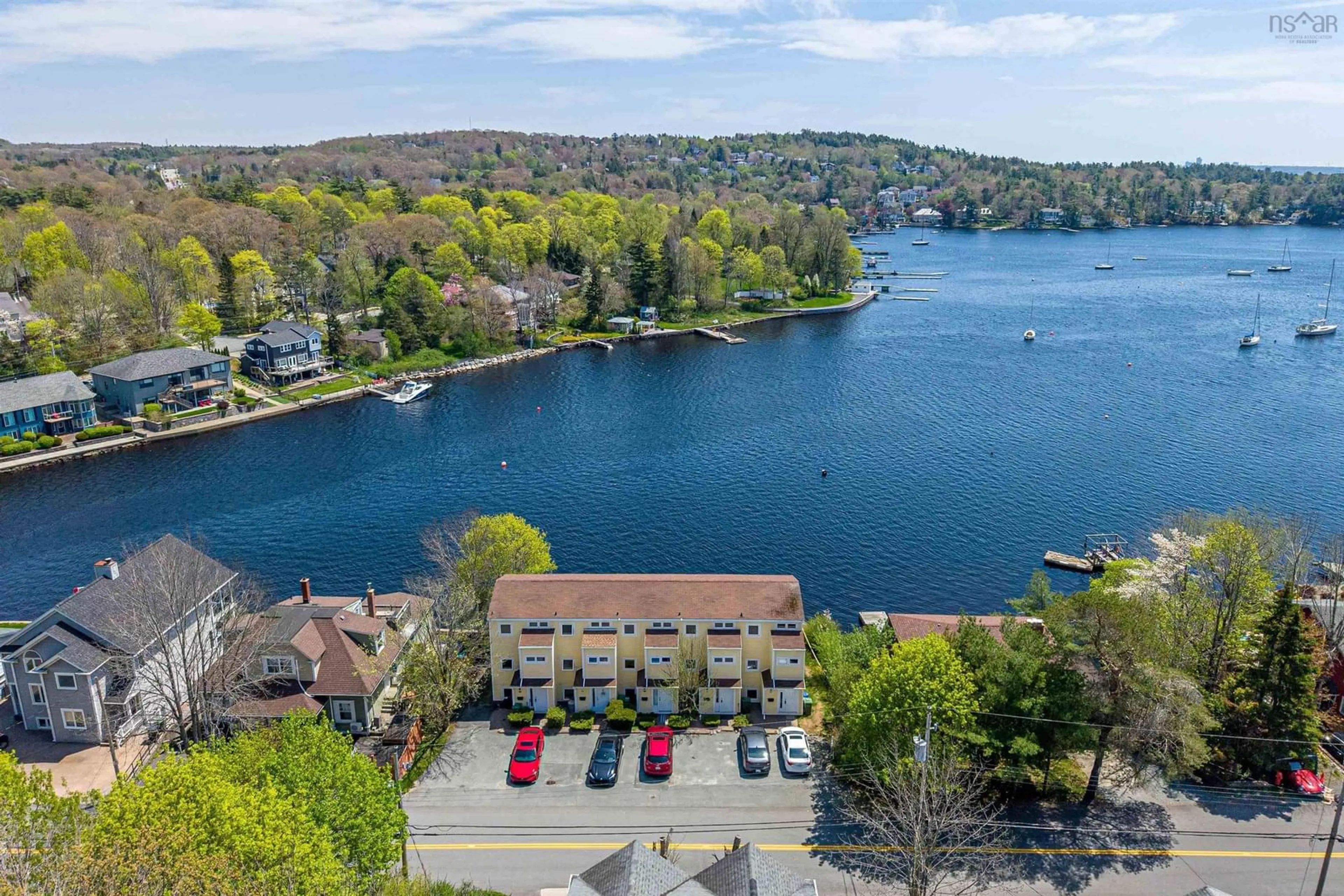 A pic from outside/outdoor area/front of a property/back of a property/a pic from drone, water/lake/river/ocean view for 475 Shore Dr, Bedford Nova Scotia B4A 2E9