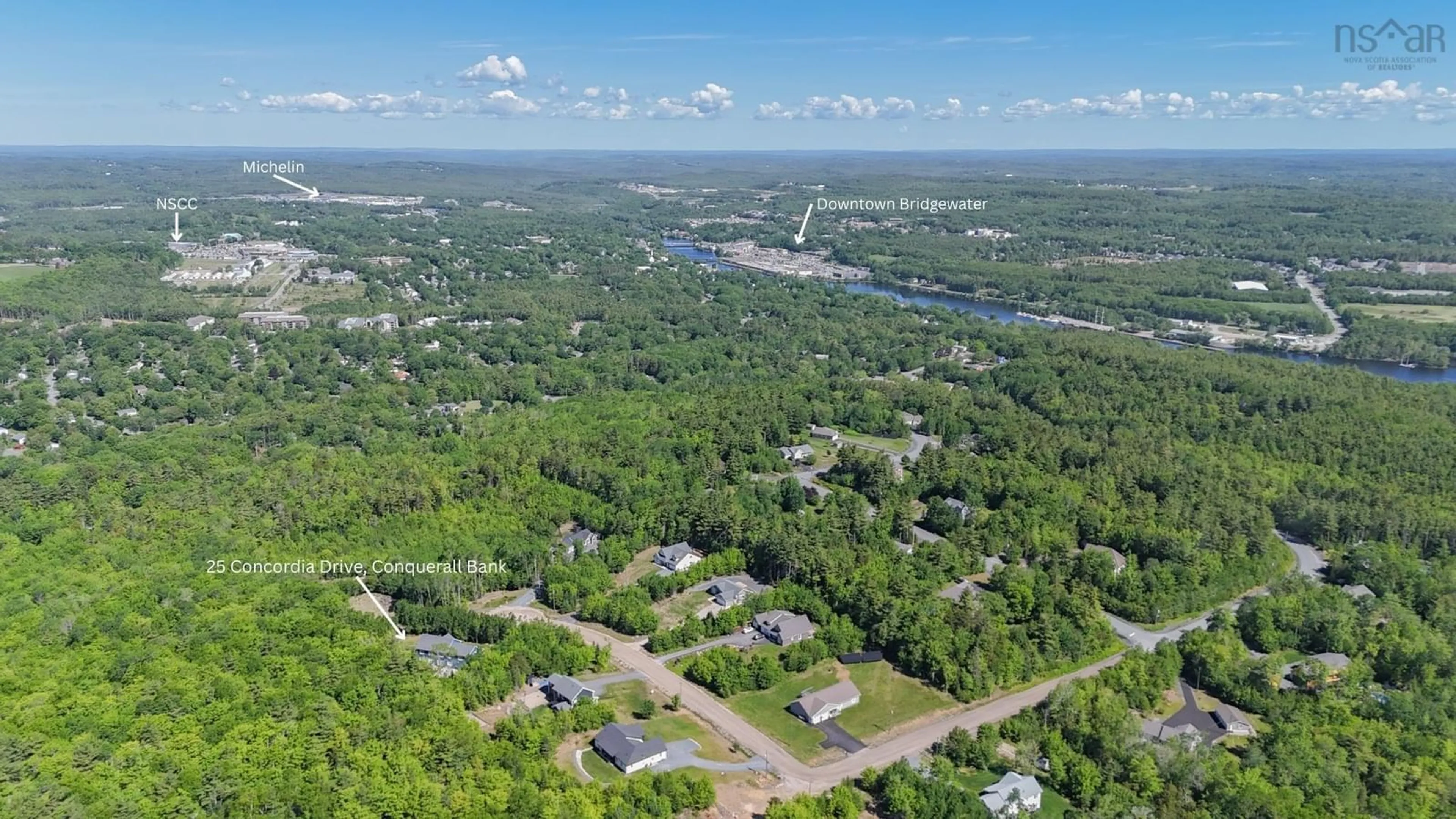 A pic from outside/outdoor area/front of a property/back of a property/a pic from drone, water/lake/river/ocean view for 25 Concordia Dr, Conquerall Bank Nova Scotia B4V 9G1