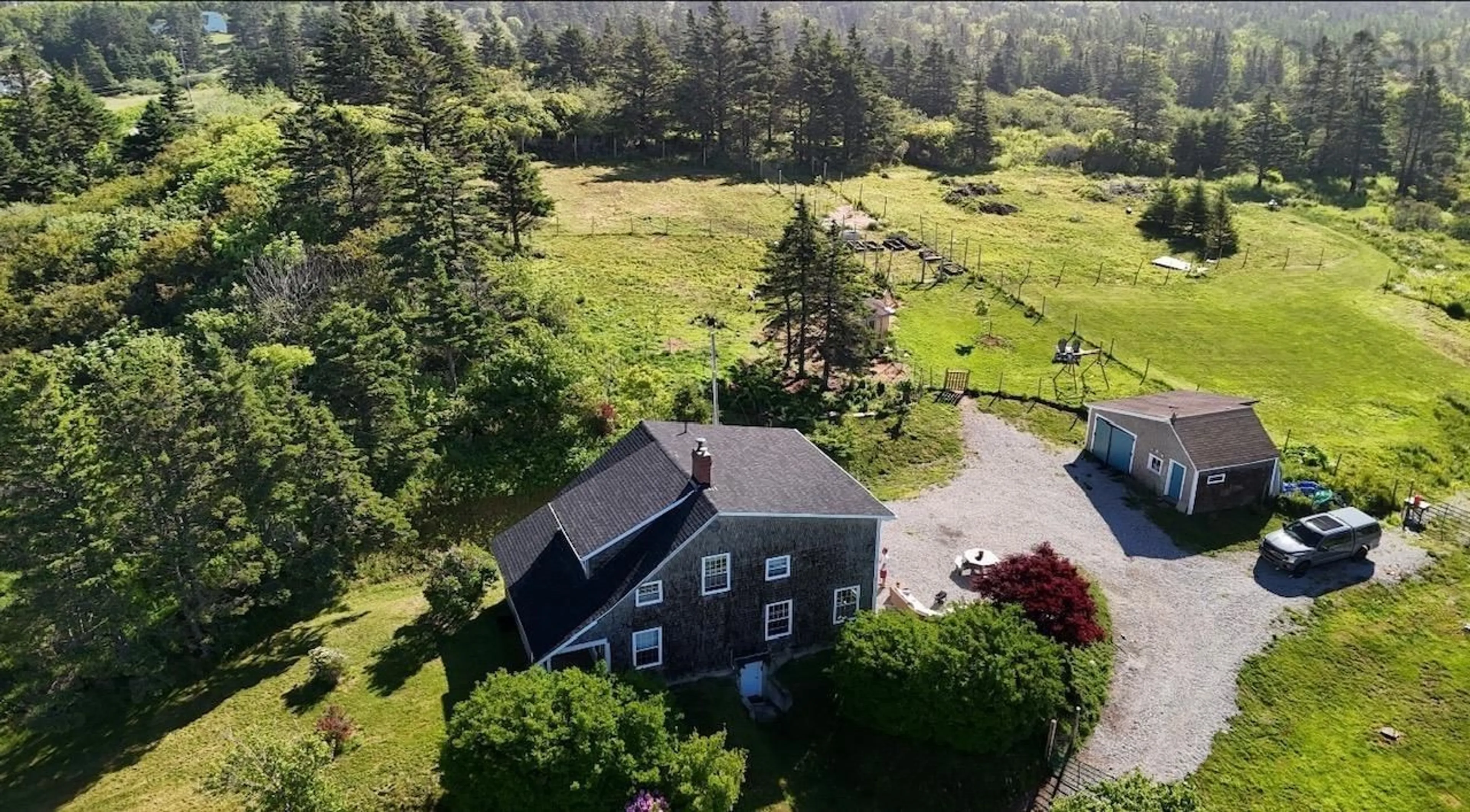 A pic from outside/outdoor area/front of a property/back of a property/a pic from drone, unknown for 373 Lake Darling Rd, Short Beach Nova Scotia B5A 5L1