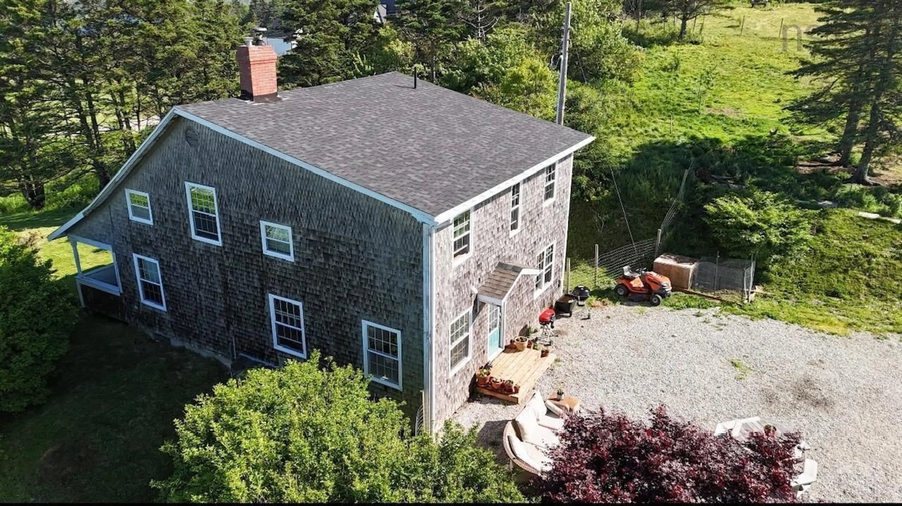 A pic from outside/outdoor area/front of a property/back of a property/a pic from drone, building for 373 Lake Darling Rd, Short Beach Nova Scotia B5A 5L1