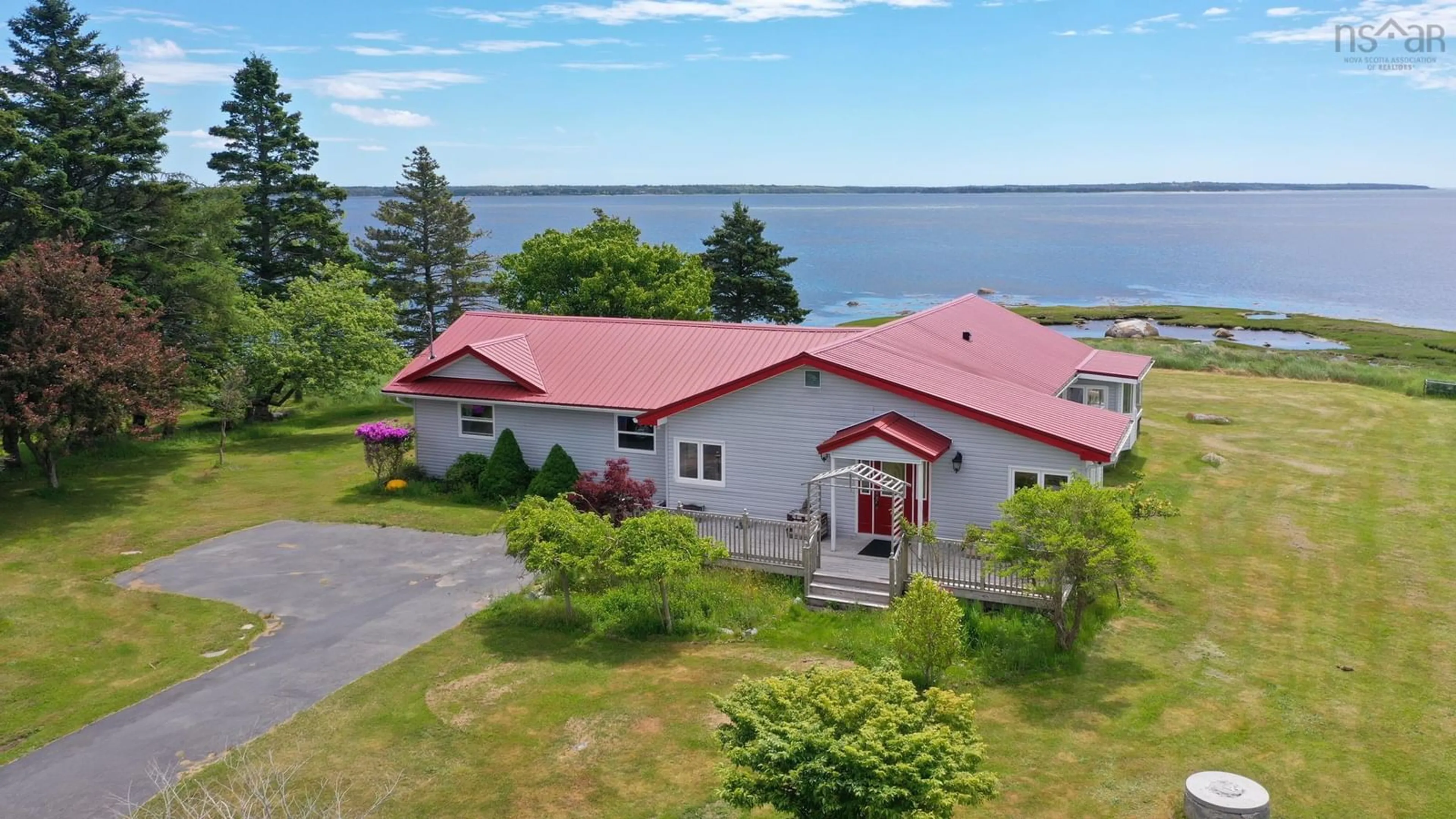 A pic from outside/outdoor area/front of a property/back of a property/a pic from drone, water/lake/river/ocean view for 119 Island View Dr, Brass Hill Nova Scotia B0W 1E0