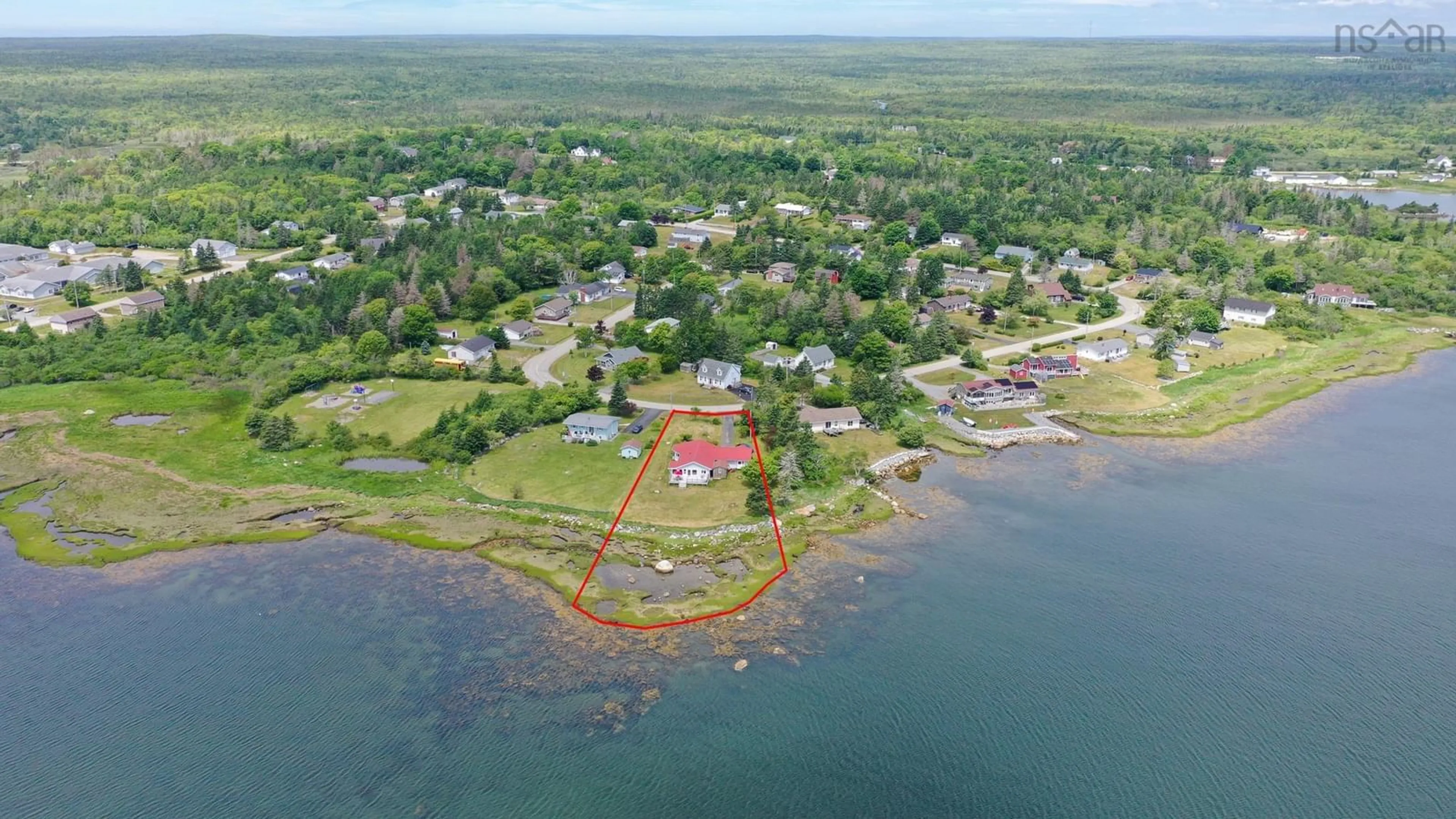 A pic from outside/outdoor area/front of a property/back of a property/a pic from drone, water/lake/river/ocean view for 119 Island View Dr, Brass Hill Nova Scotia B0W 1E0