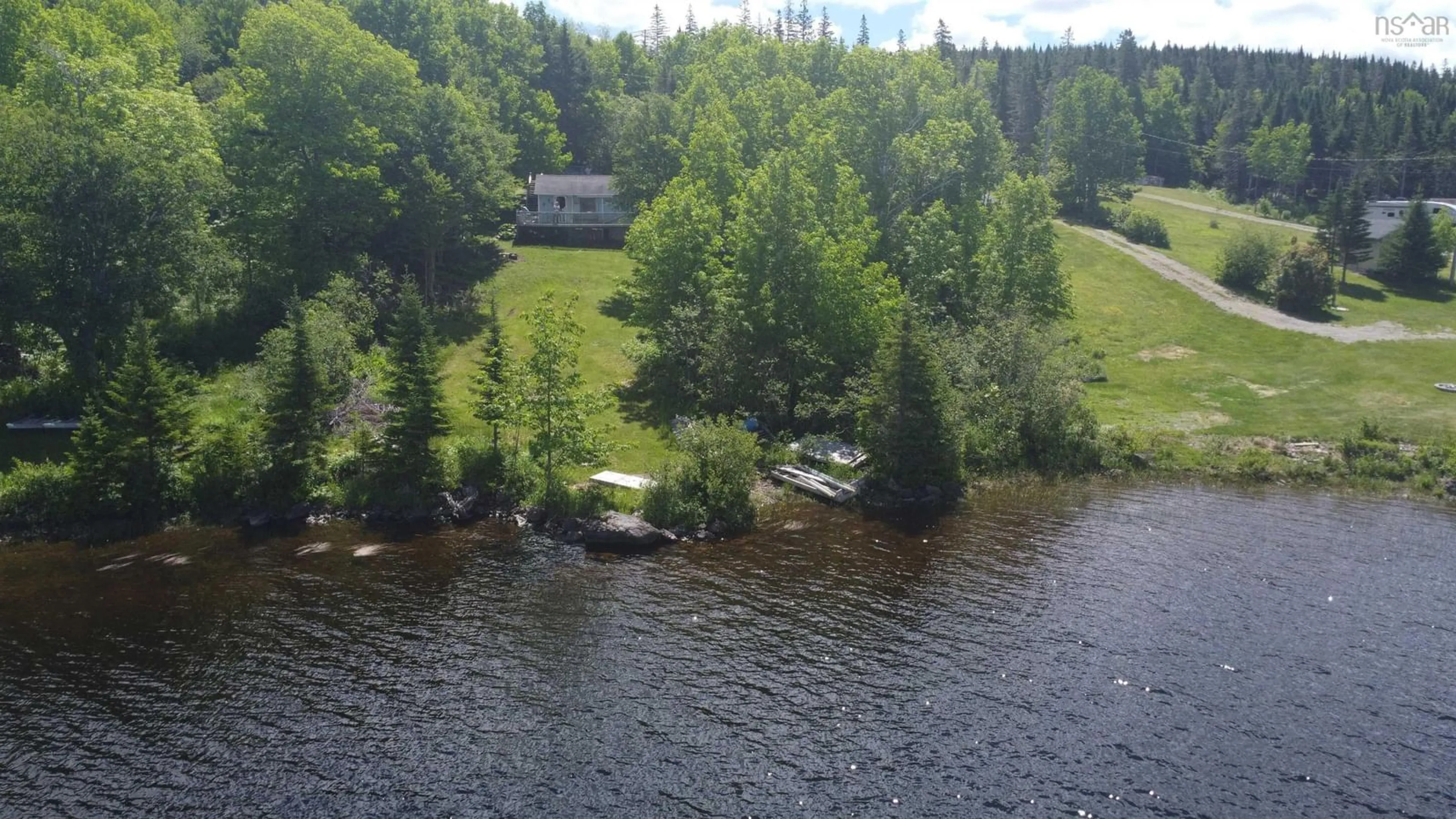 A pic from outside/outdoor area/front of a property/back of a property/a pic from drone, water/lake/river/ocean view for 100 Loon Lake Road, Loch Katrine Nova Scotia B0H 1M0