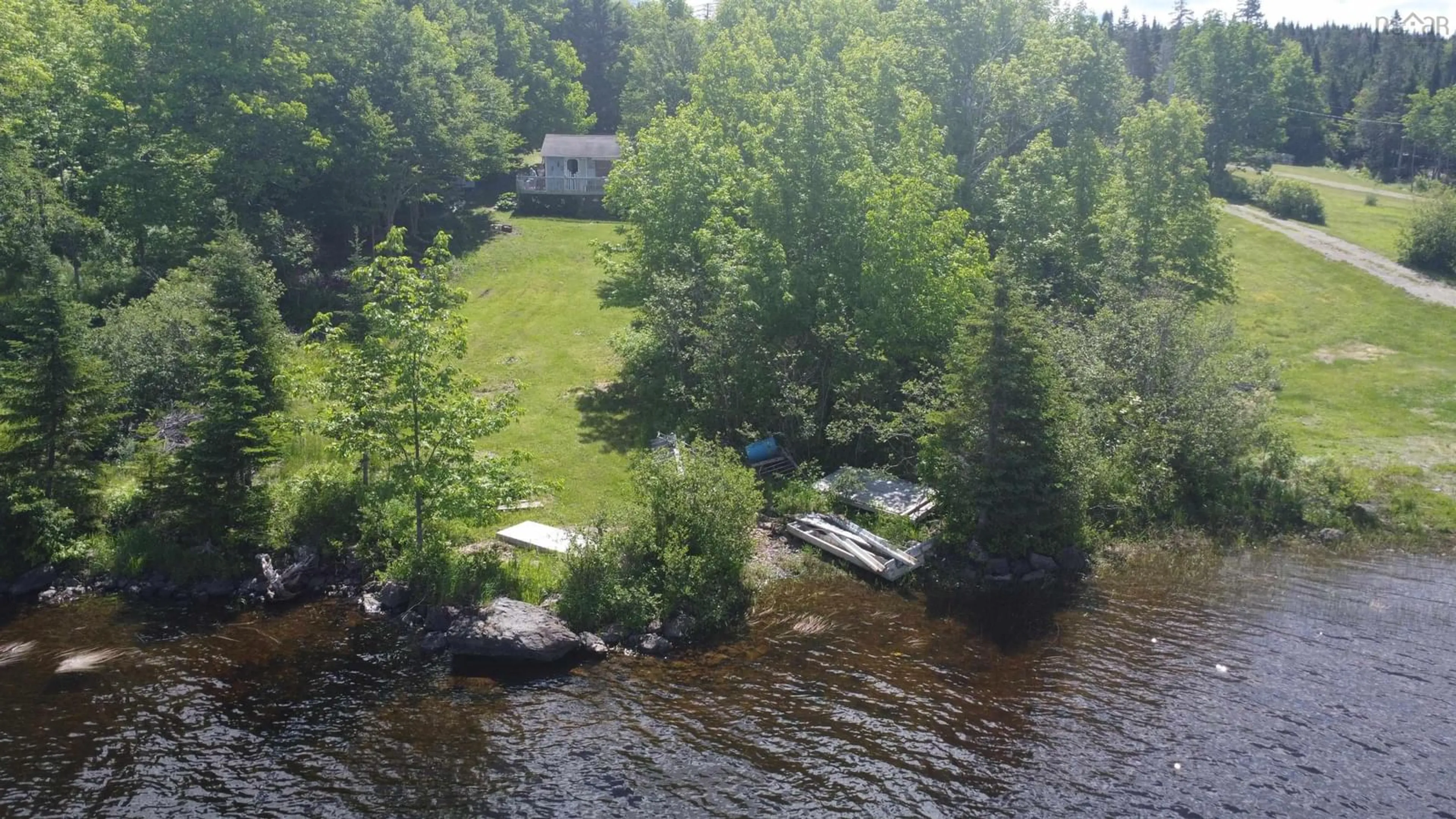 A pic from outside/outdoor area/front of a property/back of a property/a pic from drone, water/lake/river/ocean view for 100 Loon Lake Road, Loch Katrine Nova Scotia B0H 1M0