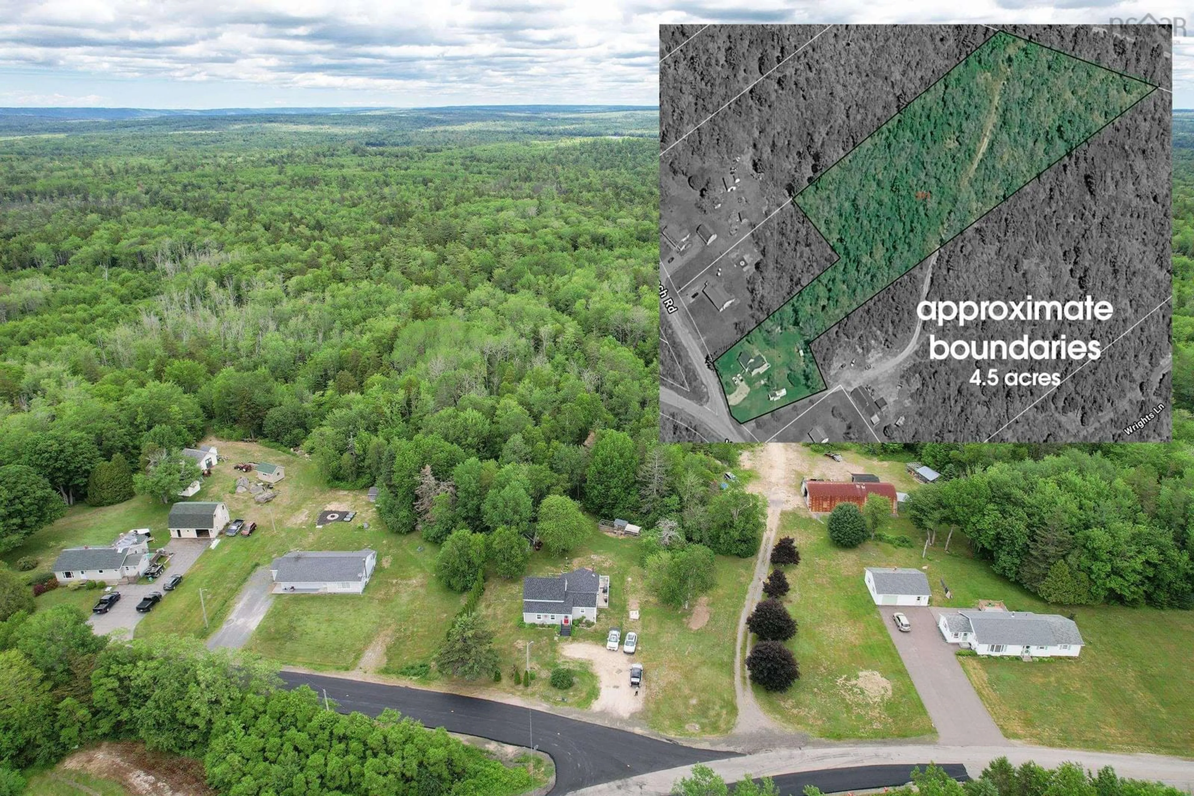 A pic from outside/outdoor area/front of a property/back of a property/a pic from drone, forest/trees view for 391 Princedale Branch Rd, Virginia East Nova Scotia B0S 1G0