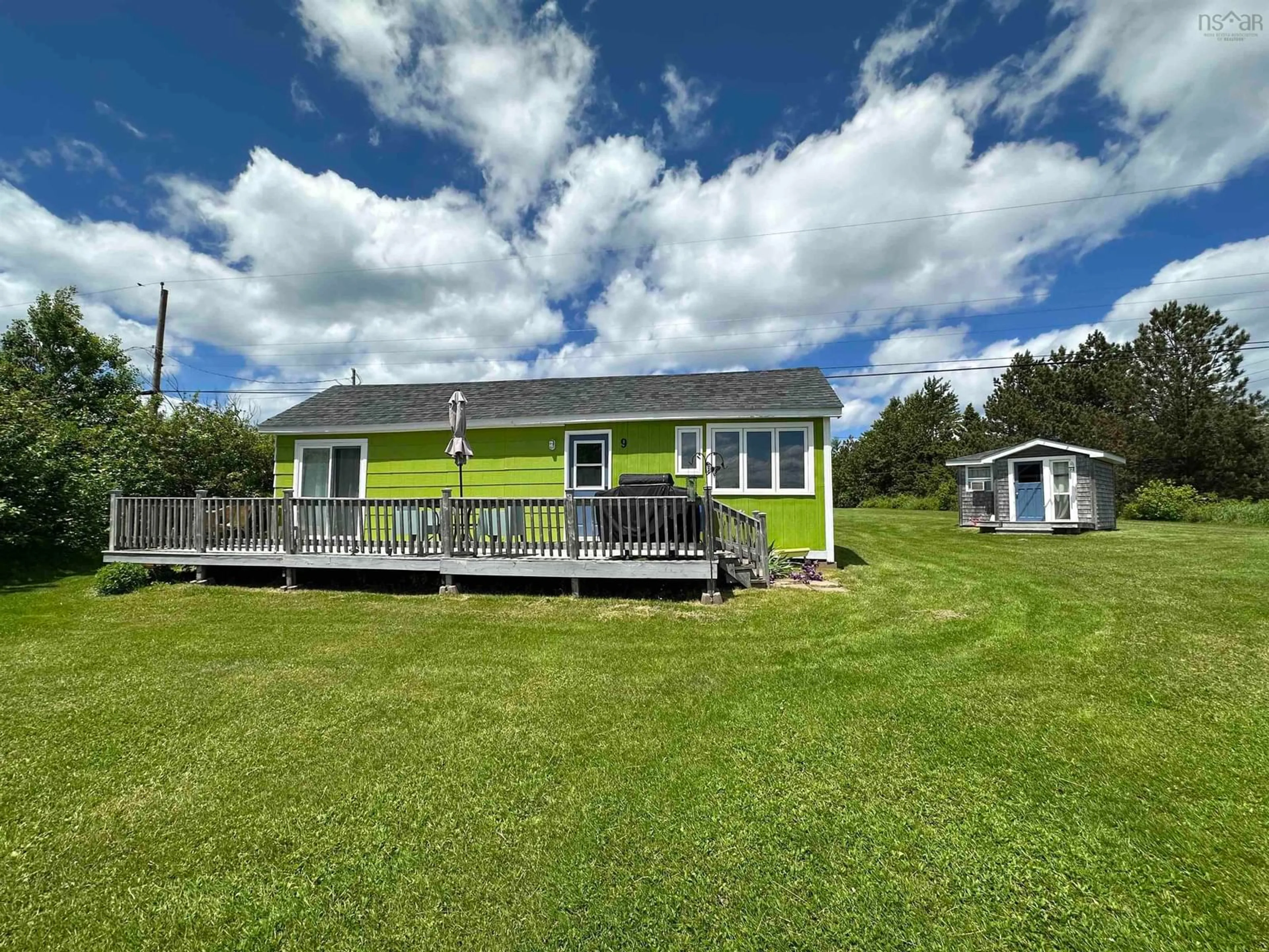 A pic from outside/outdoor area/front of a property/back of a property/a pic from drone, water/lake/river/ocean view for 9 Memory Lane, Caribou Island Nova Scotia B0K 1H0