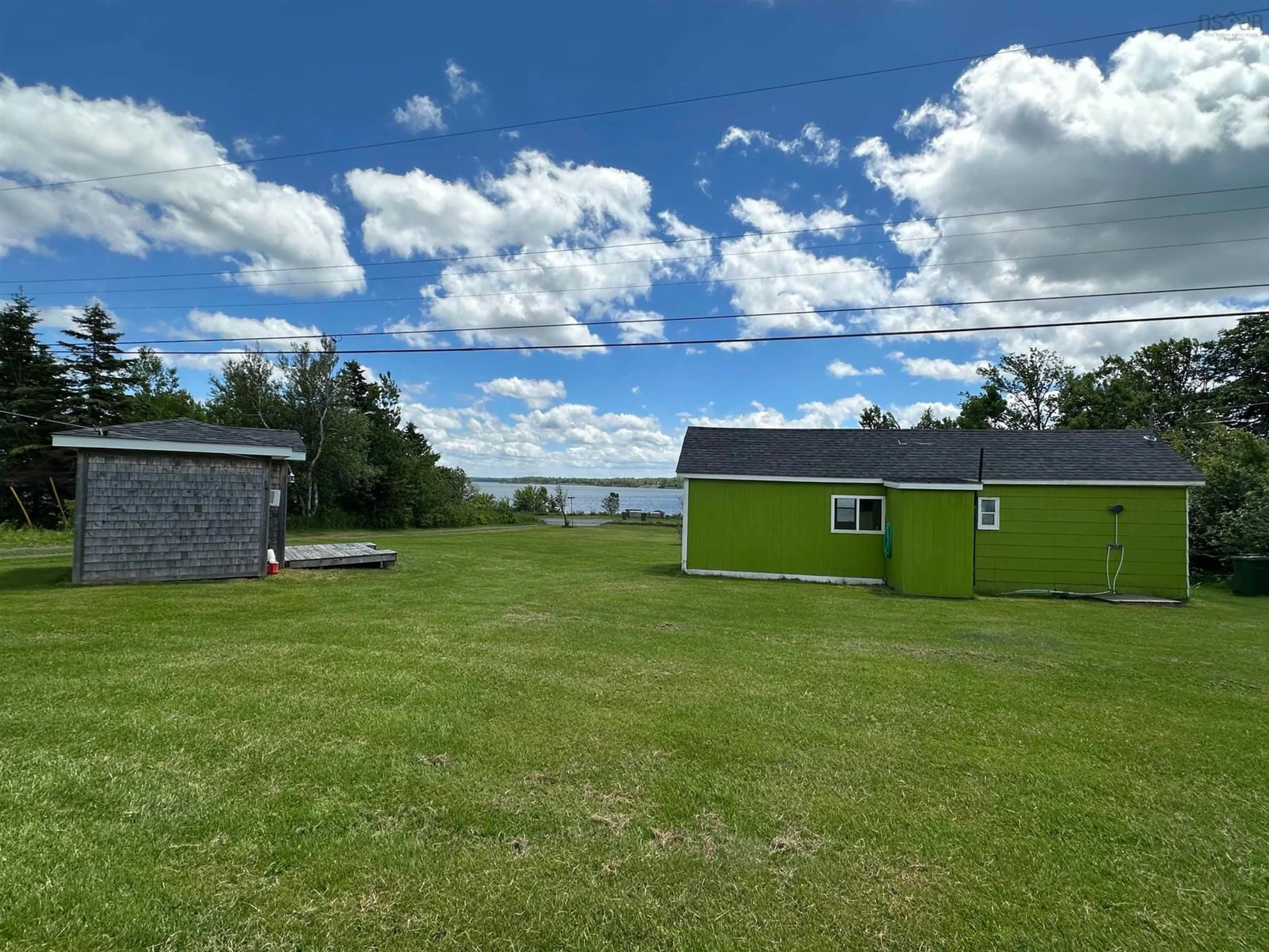 A pic from outside/outdoor area/front of a property/back of a property/a pic from drone, water/lake/river/ocean view for 9 Memory Lane, Caribou Island Nova Scotia B0K 1H0