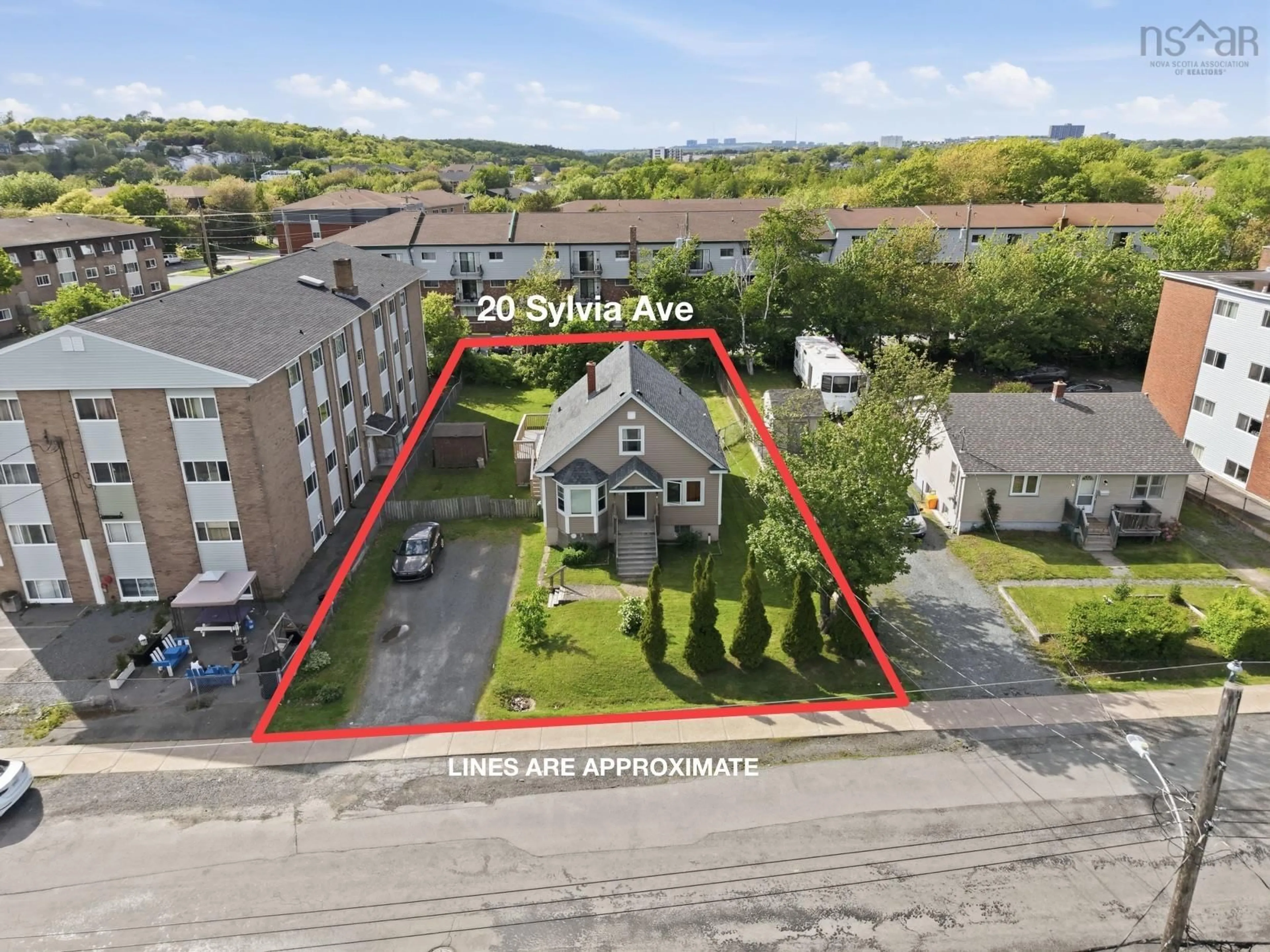 A pic from outside/outdoor area/front of a property/back of a property/a pic from drone, unknown for 20 Sylvia Ave, Spryfield Nova Scotia B3R 1J9