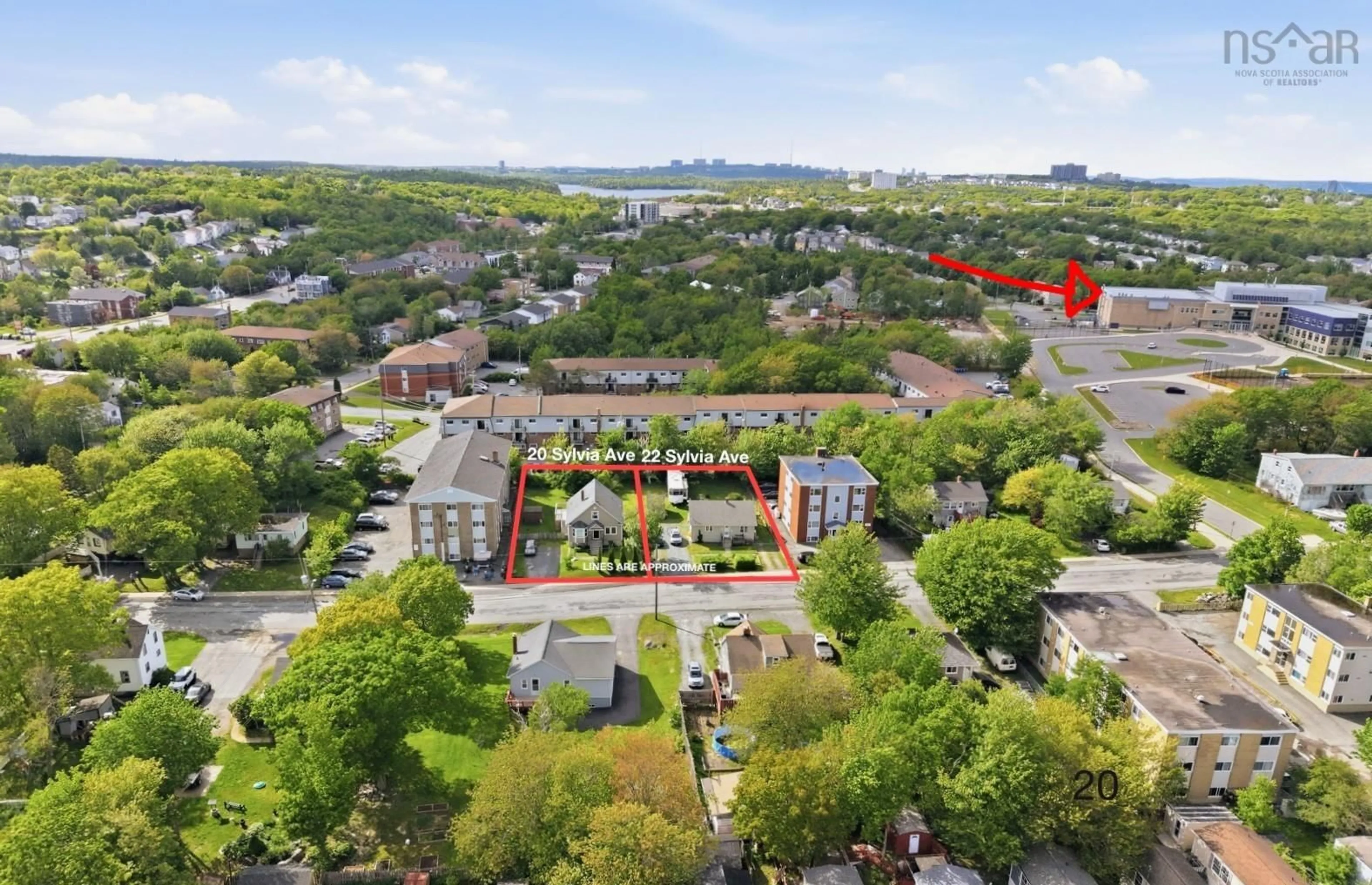 A pic from outside/outdoor area/front of a property/back of a property/a pic from drone, city buildings view from balcony for 22 Sylvia Ave, Spryfield Nova Scotia B3R 1J9