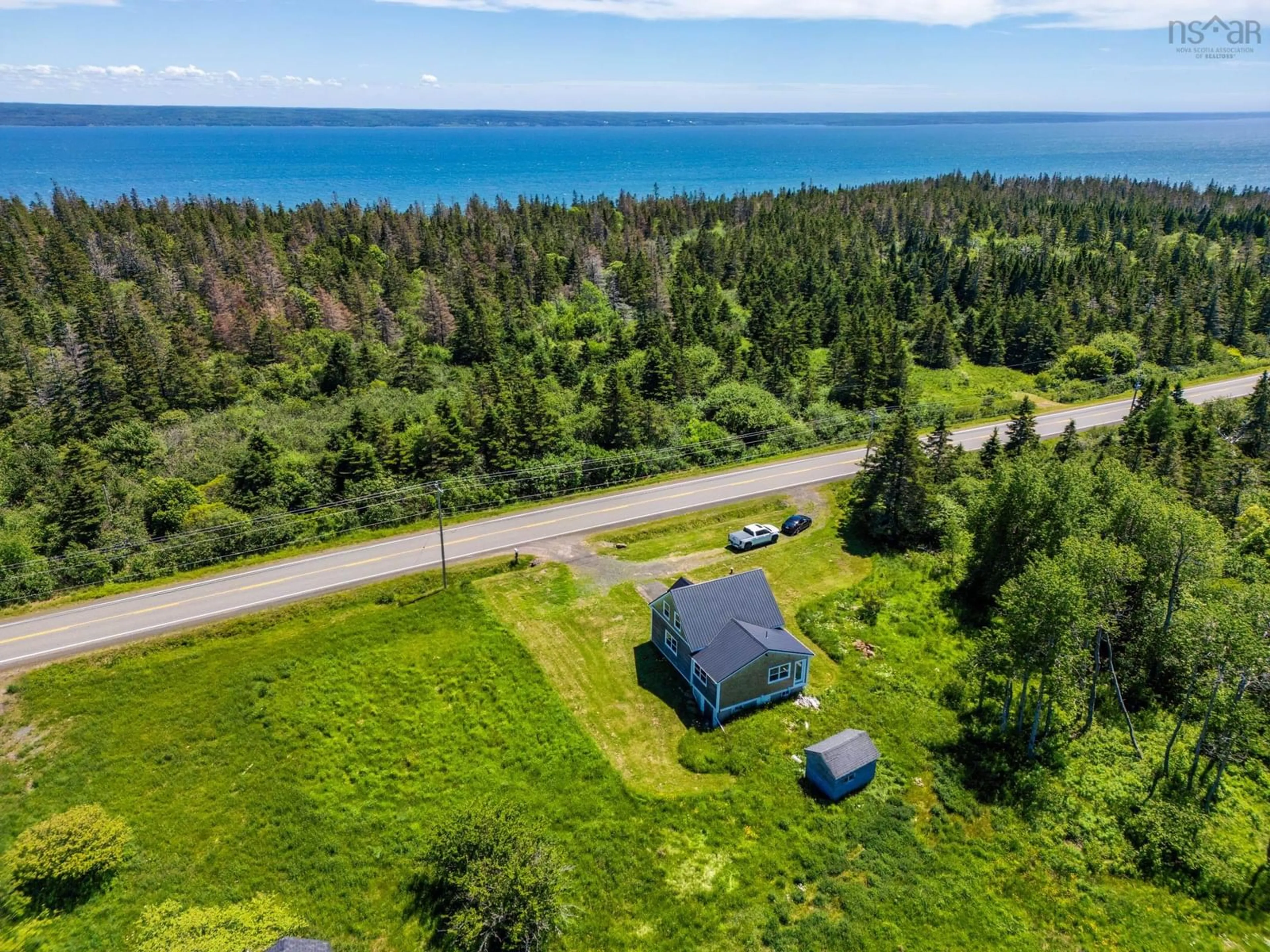 A pic from outside/outdoor area/front of a property/back of a property/a pic from drone, water/lake/river/ocean view for 9323 Highway 217, Waterford Nova Scotia B0V 1A0