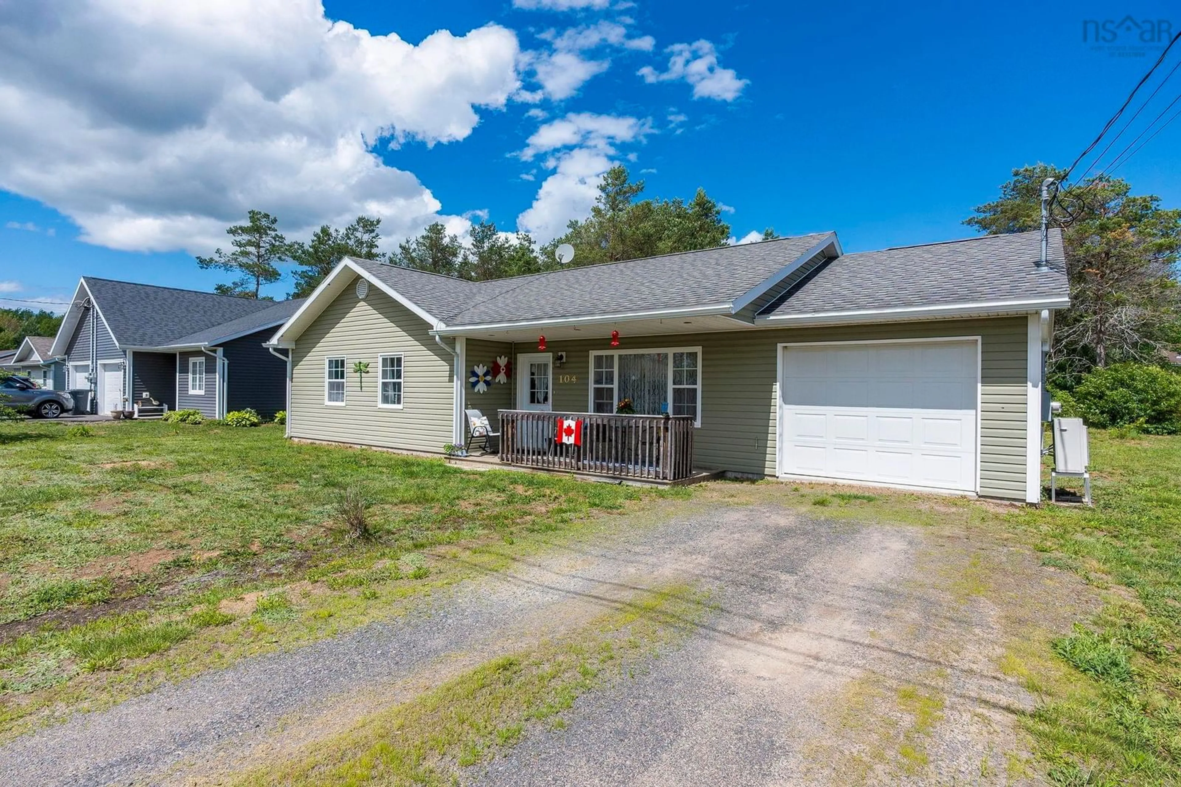 Home with vinyl exterior material, street for 104 Fairview Dr, Nictaux Nova Scotia B0P 1P0
