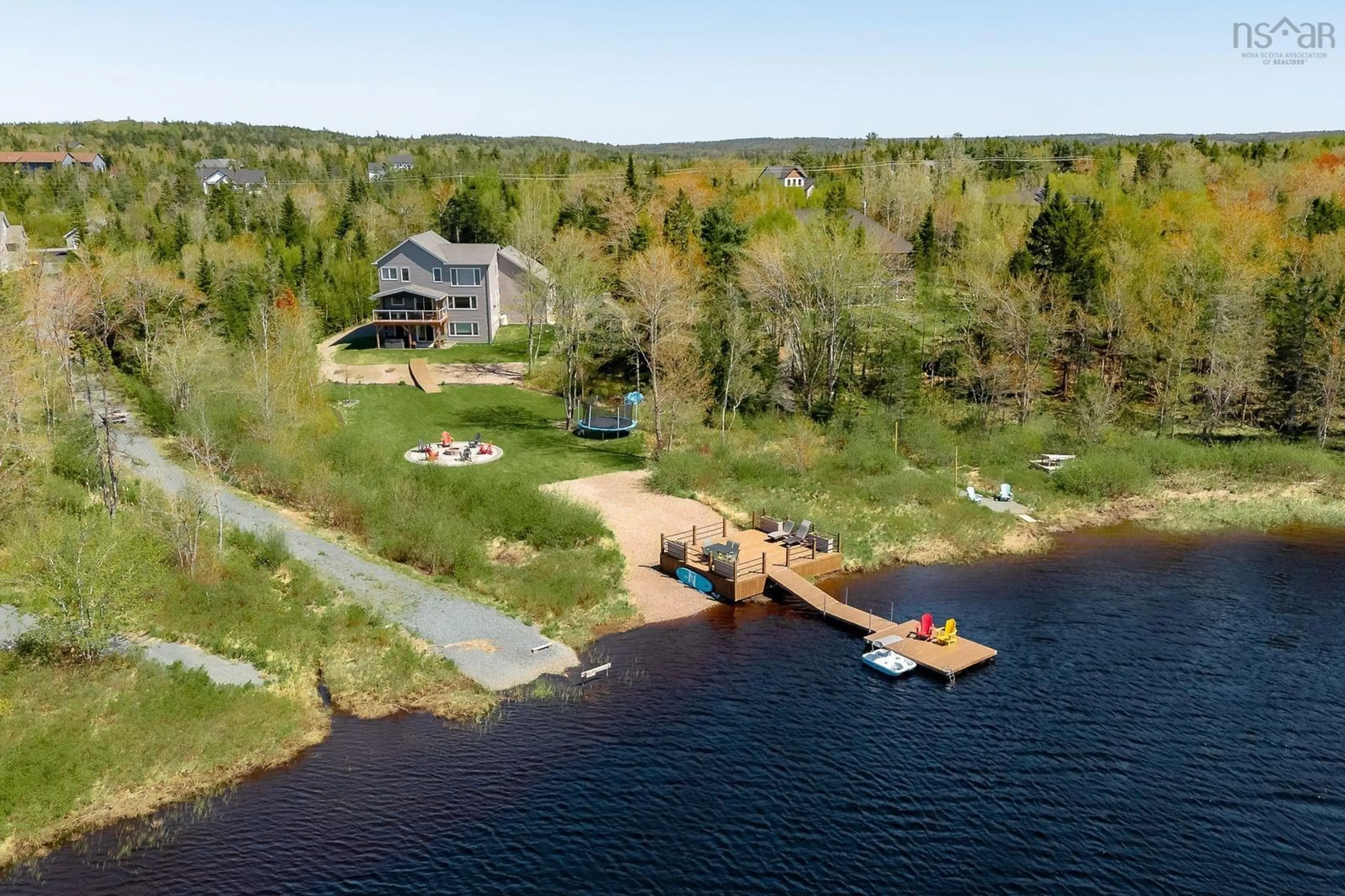 A pic from outside/outdoor area/front of a property/back of a property/a pic from drone, water/lake/river/ocean view for 1290 Mccabe Lake Dr, Middle Sackville Nova Scotia B4E 0P6