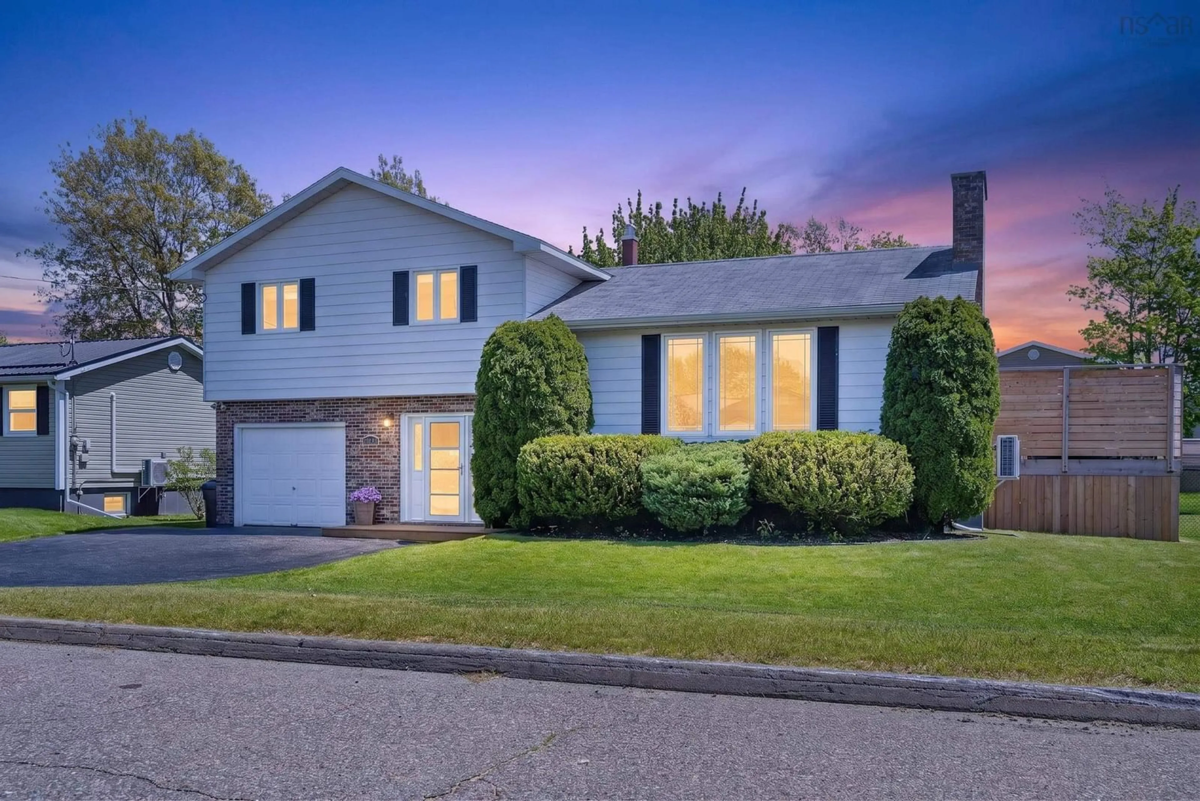 Home with vinyl exterior material, street for 25 Andrews Ave, Coxheath Nova Scotia B1R 2G8
