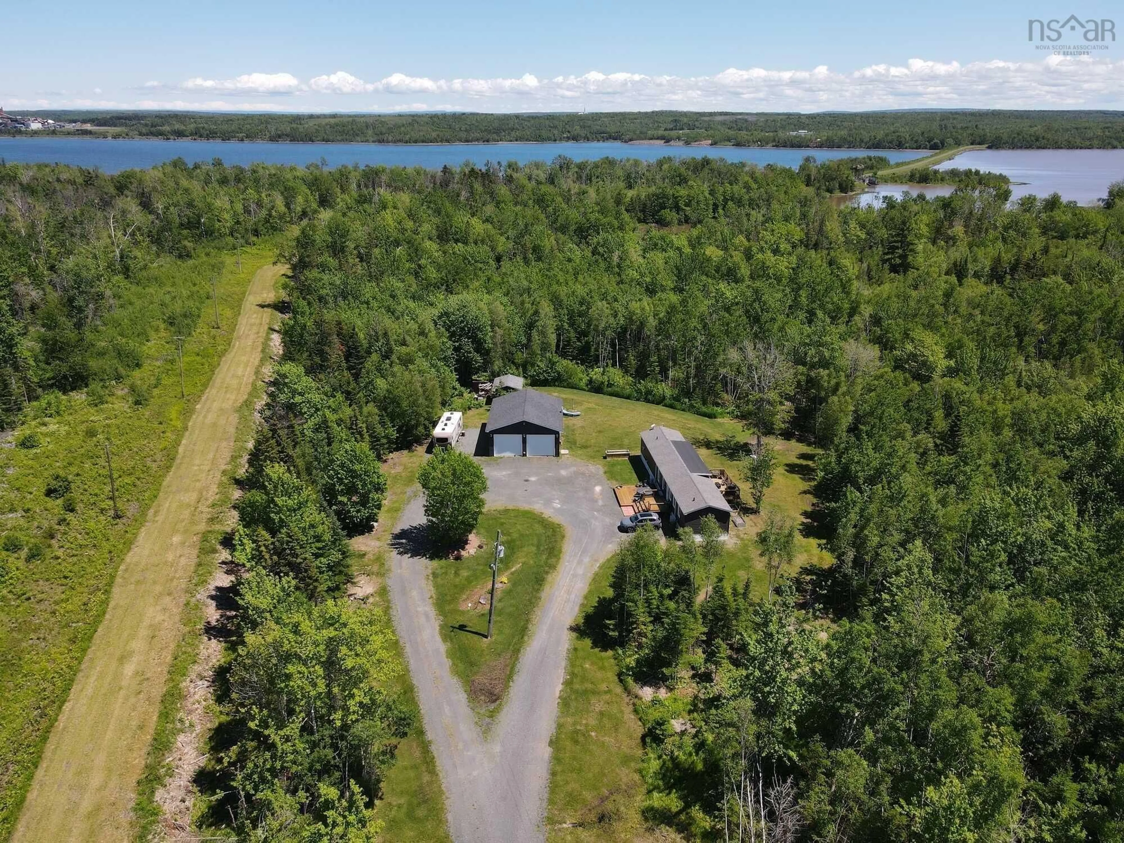 A pic from outside/outdoor area/front of a property/back of a property/a pic from drone, water/lake/river/ocean view for 934 Loch Broom Loop, Loch Broom Nova Scotia B0K 2A0